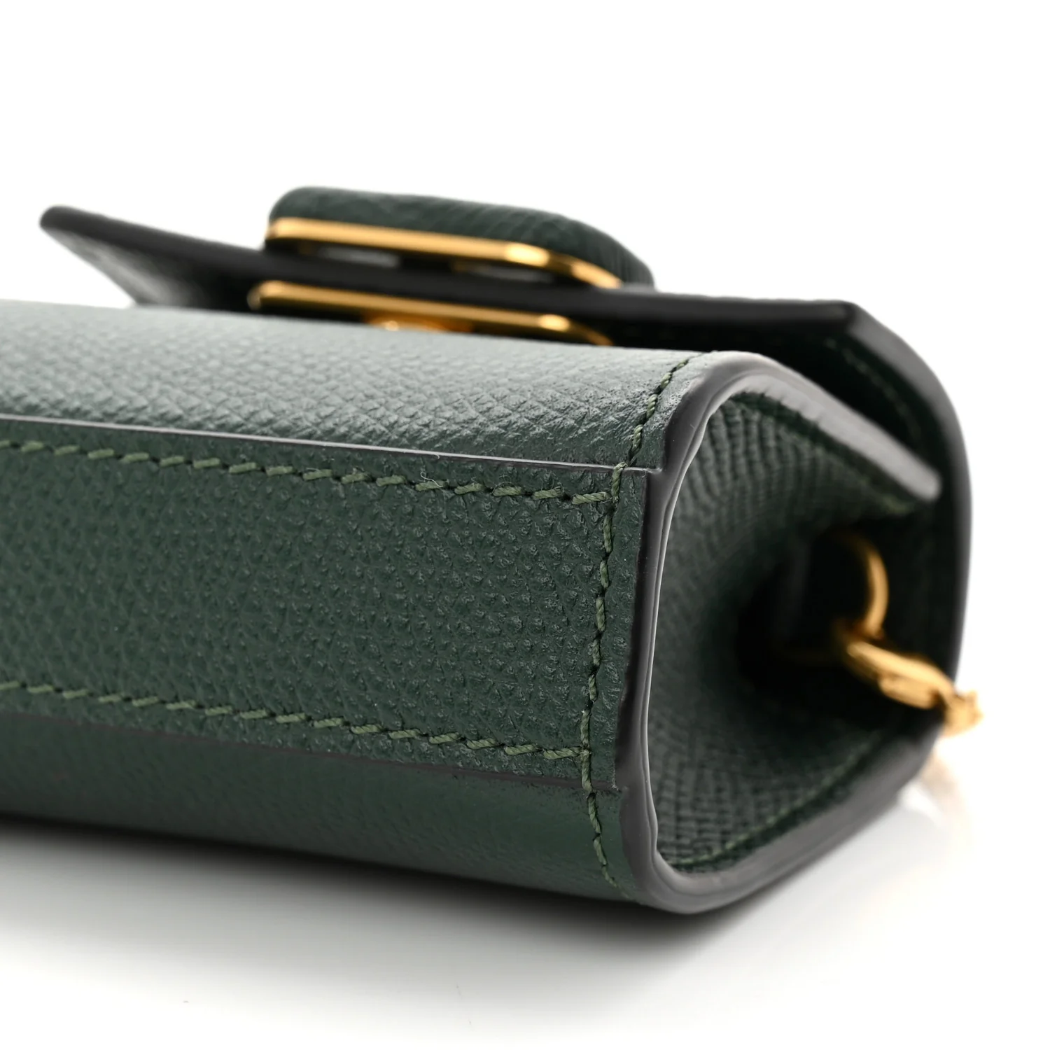 Calfskin Micro VSling Top Handle Shoulder Bag  Green - Top Club