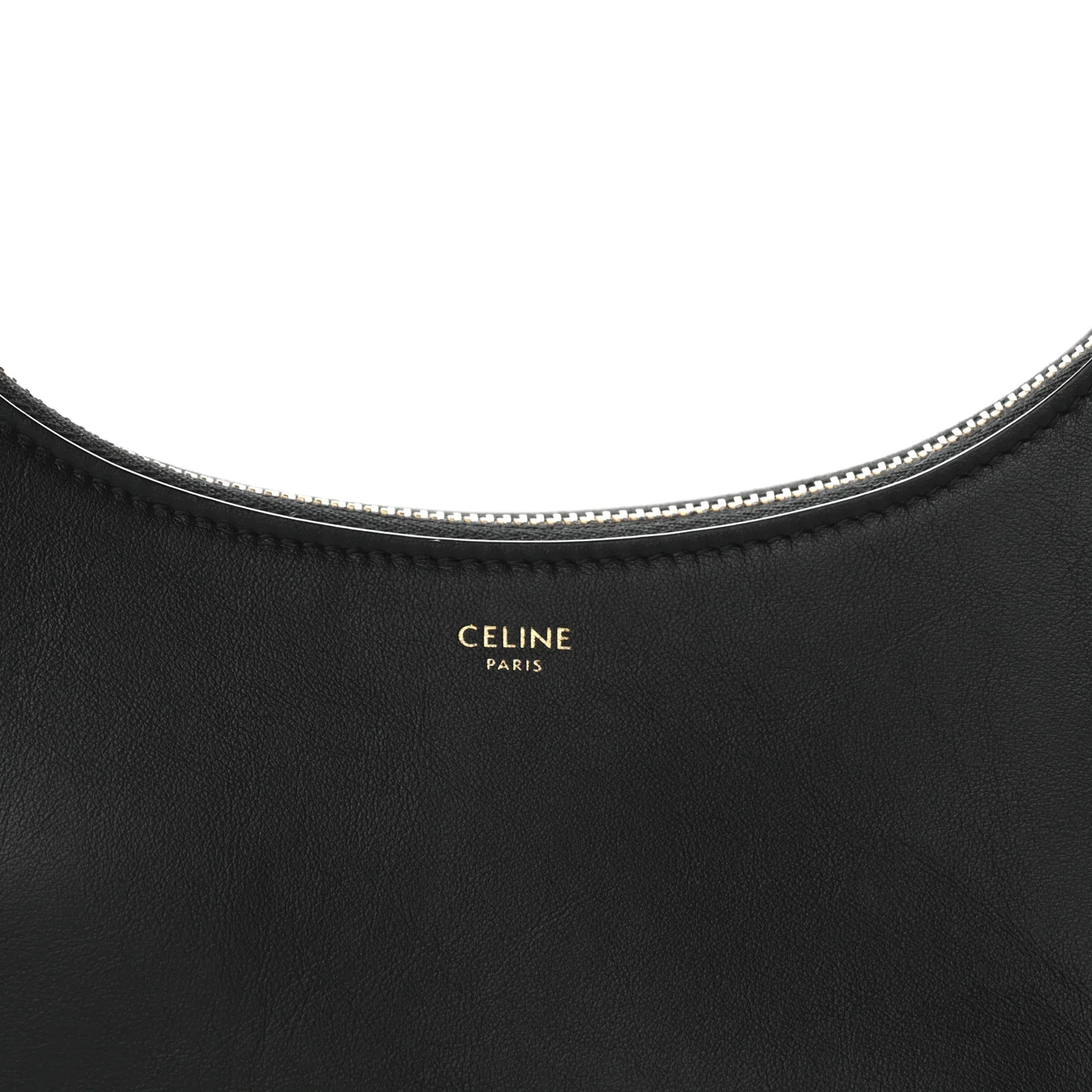 Smooth Calfskin Medium Strap Ava Shoulder Bag Black - Top Club