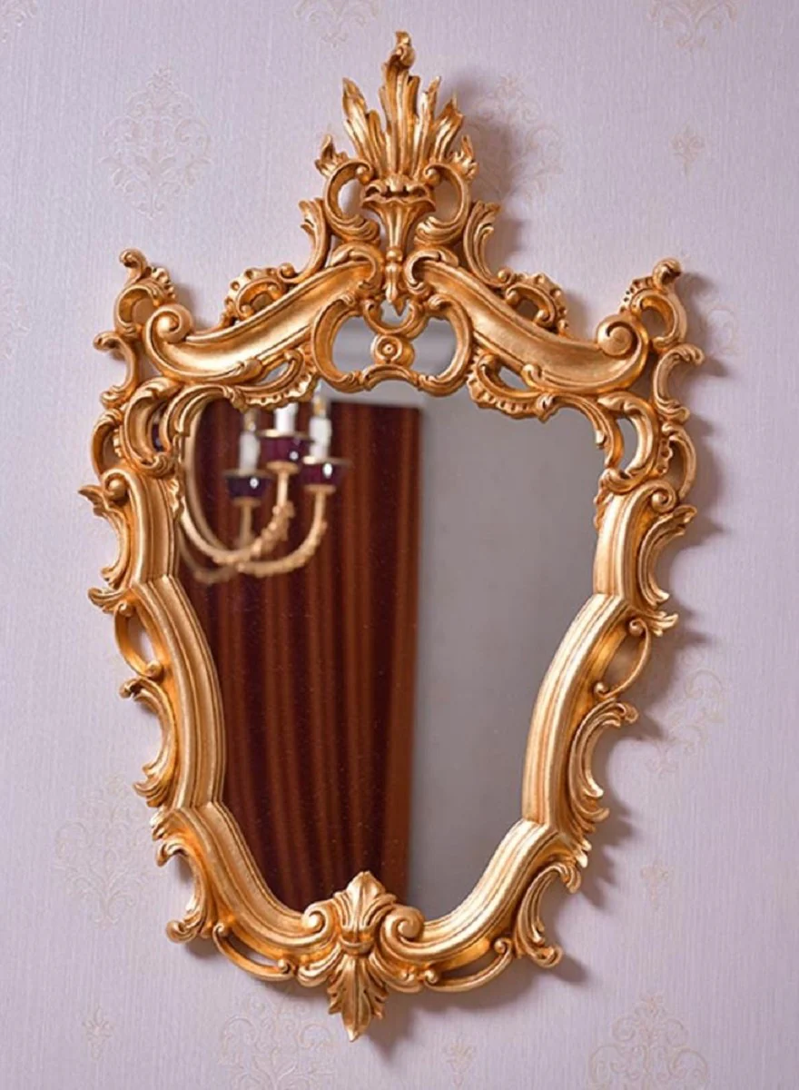 Luxury baroque mirror gold H. 73 cm - Magnificent baroque style wall mirror - Made in Italy
