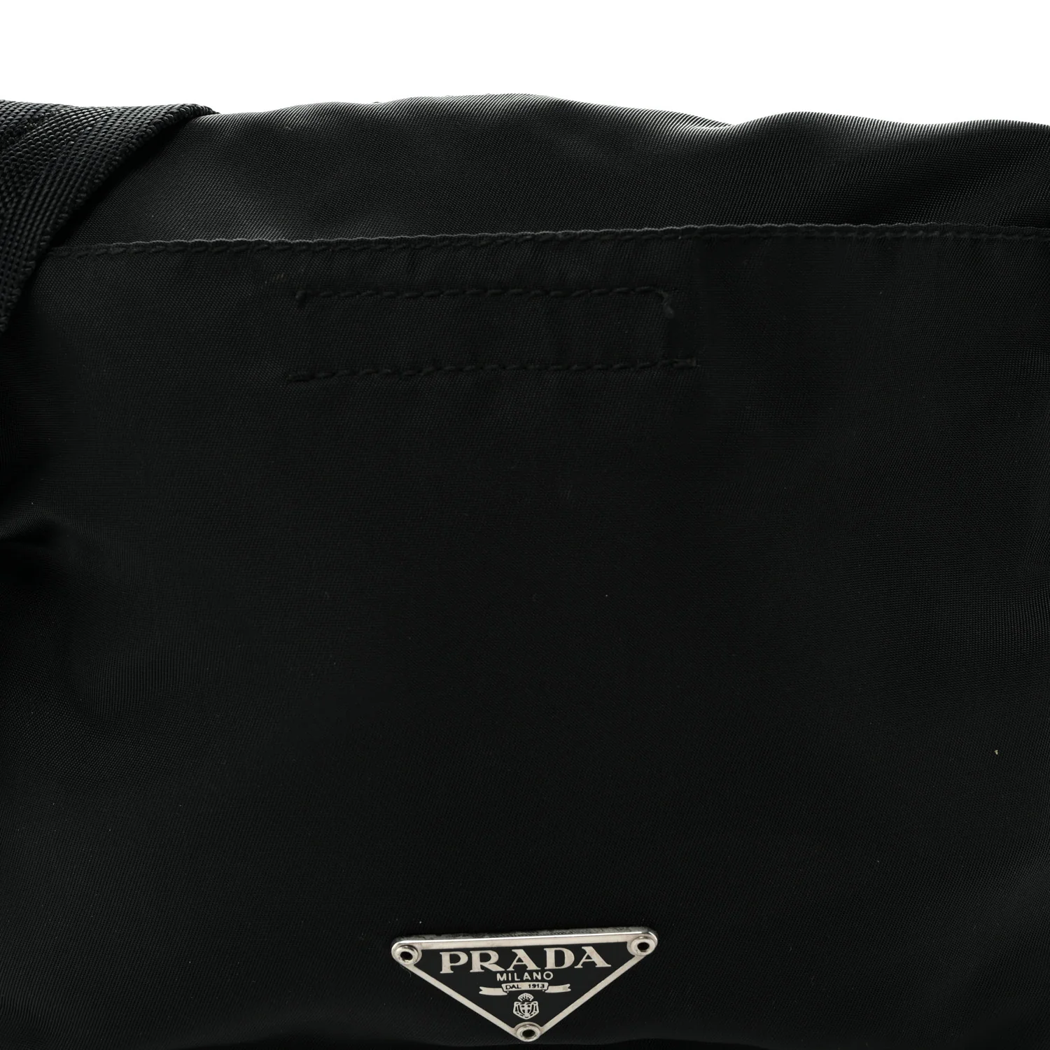 Nylon Mini Flat Messenger Bag Black - Top Club
