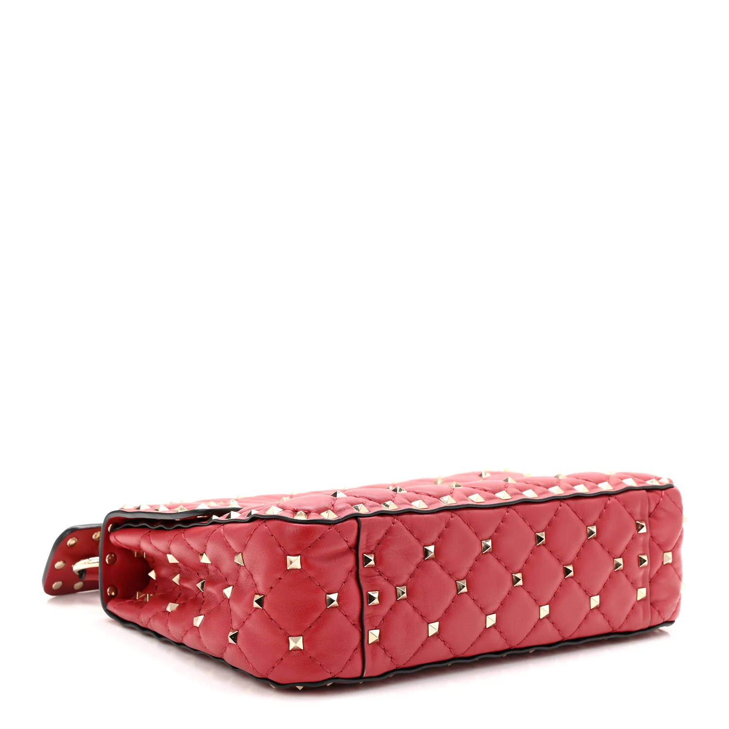 Nappa Medium Rockstud Spike Shoulder Bag Rosso Valentino - Top Club