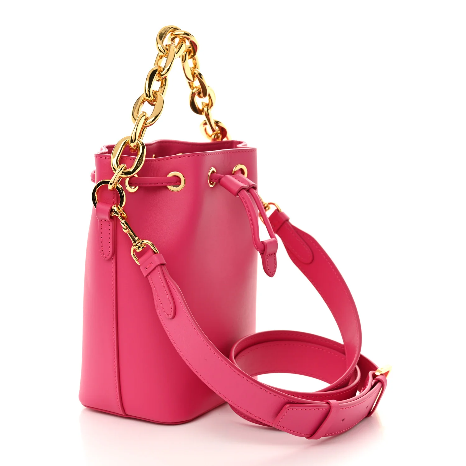 Nappa Mini Drawstring Aren Chain Bag Beetroot Purple - Top Club