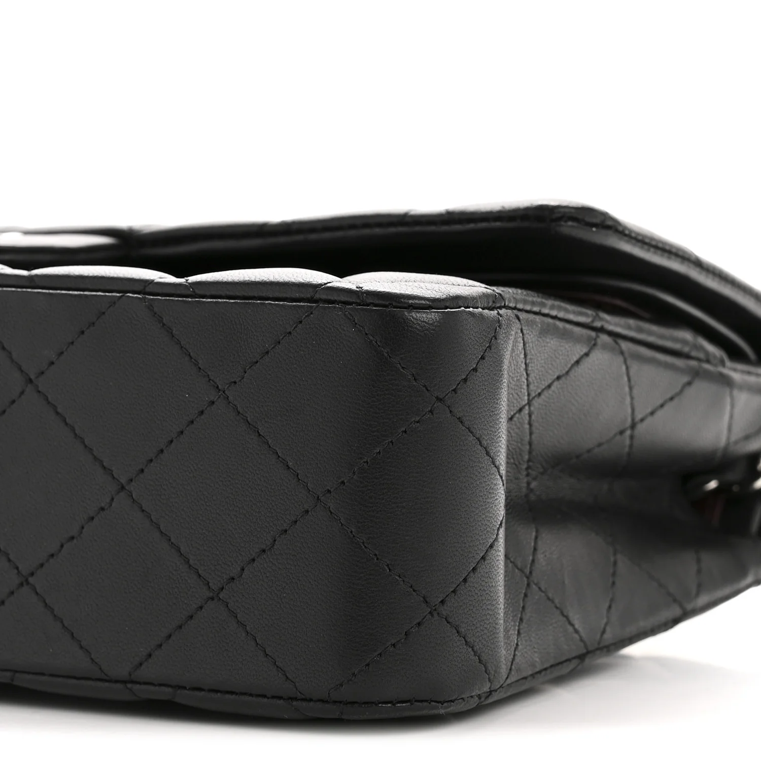 Lambskin Quilted Medium Double Flap Black - Top Club