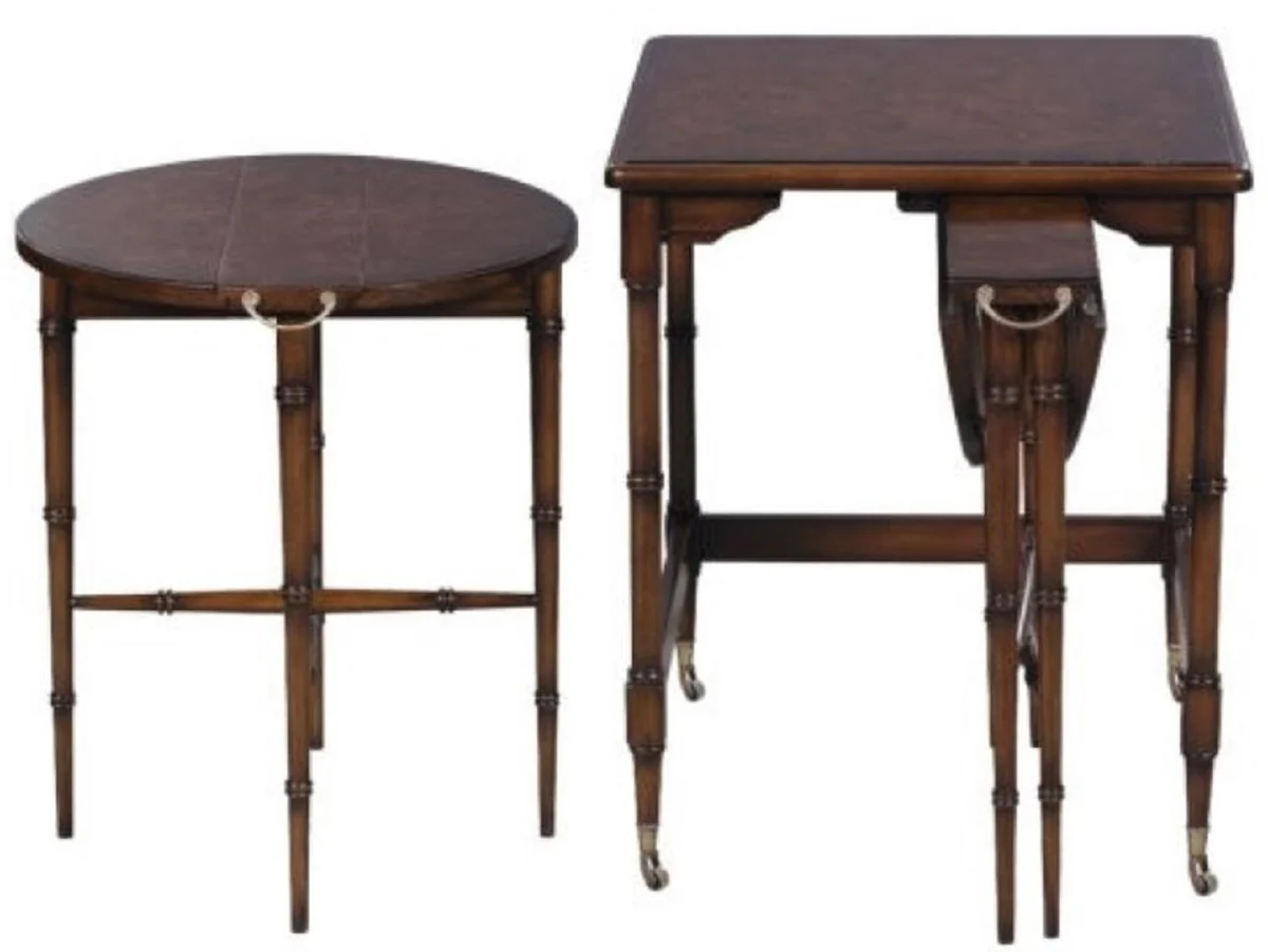 Luxury side table set brown / dark brown 48 x 48 x H. 59 cm - Hotel Furniture