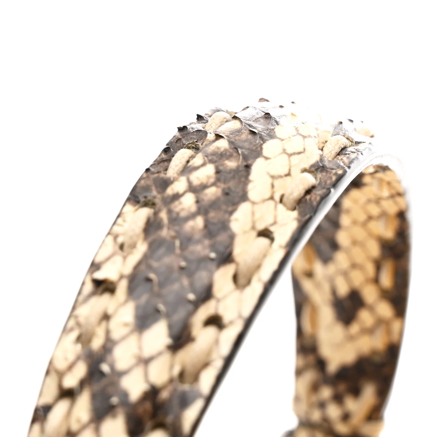 Cuoio Romano Snakeskin Selleria Mini Peekaboo Iconic Satchel White Stone - Top Club