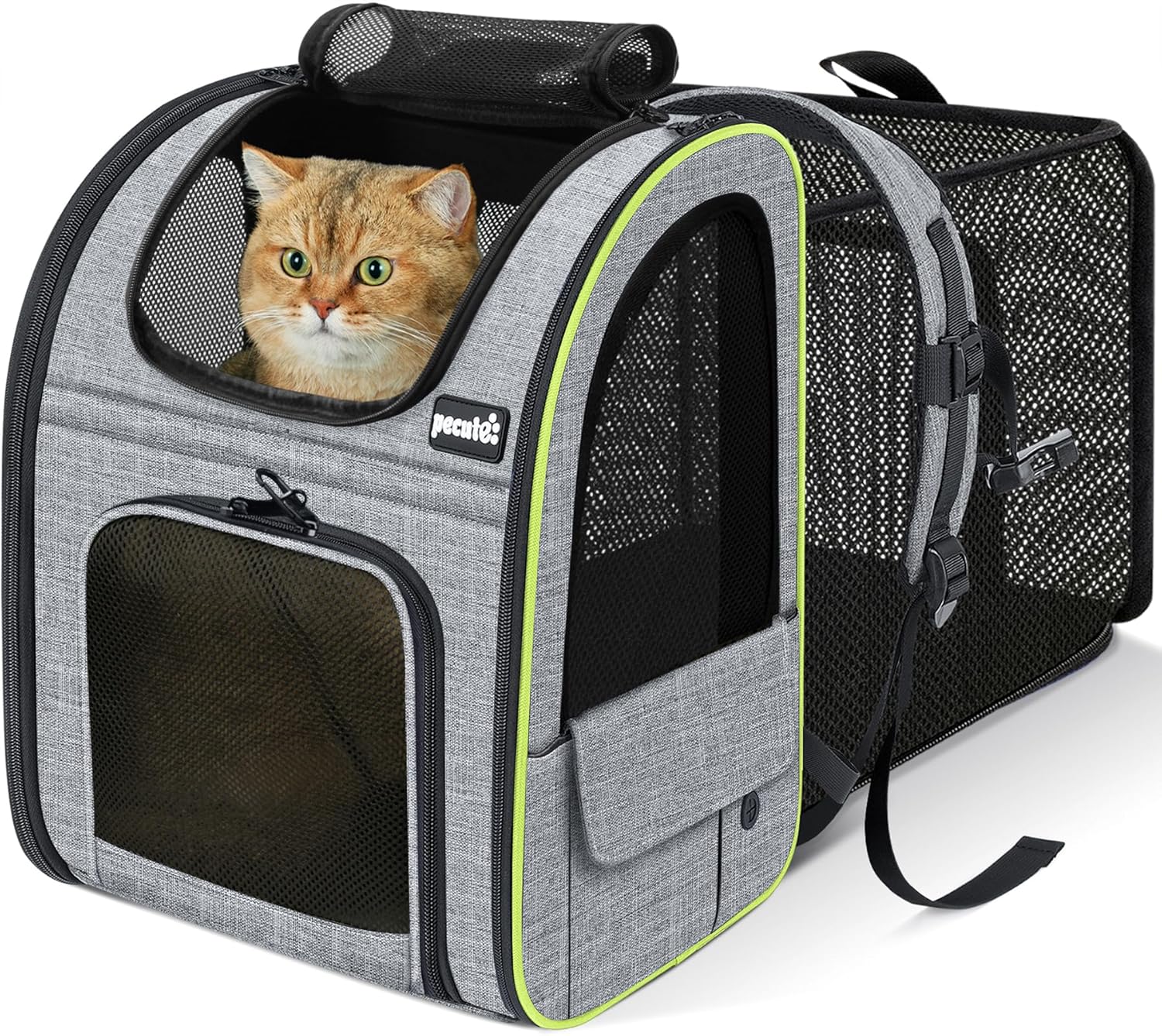 Pecute Cat Backpack Carrier Expandable - Grey