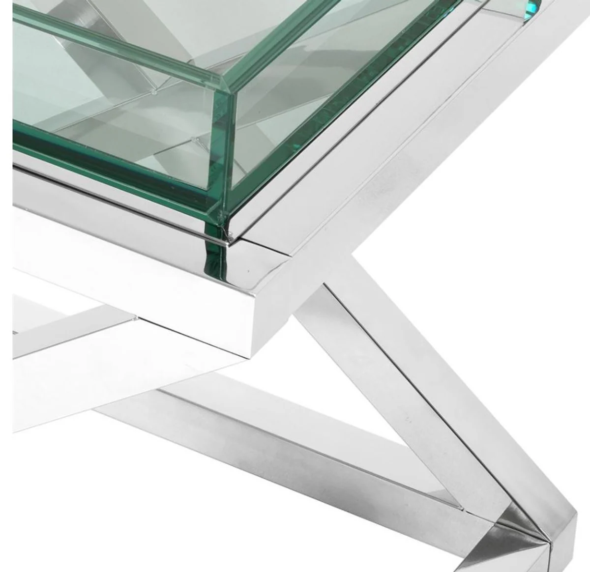 Designer side table silver 61 x 48 x H. 58.5 cm - luxury hotel furniture