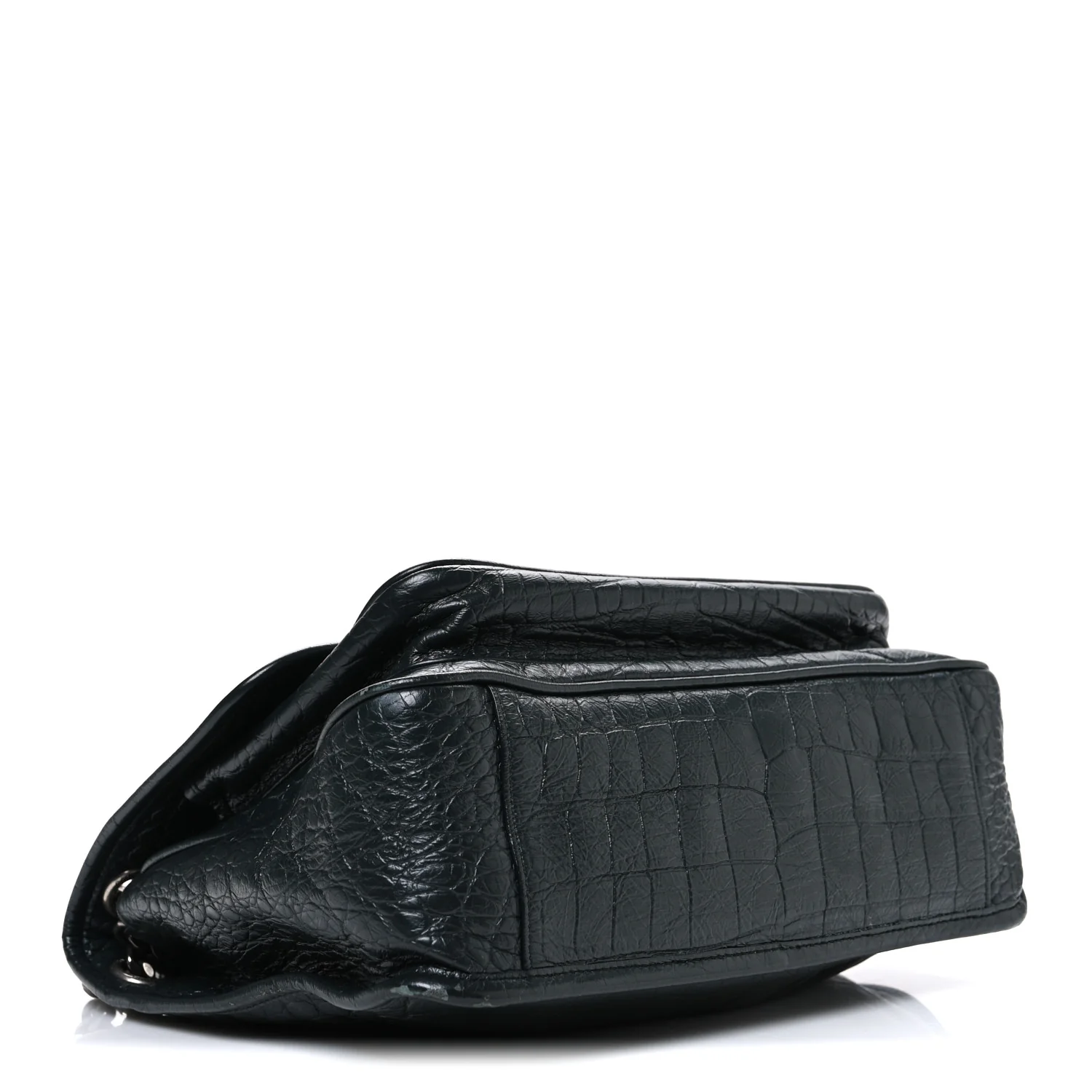 Crocodile Embossed Calfskin Monogram Medium Niki Chain Satchel Algea - Top Club
