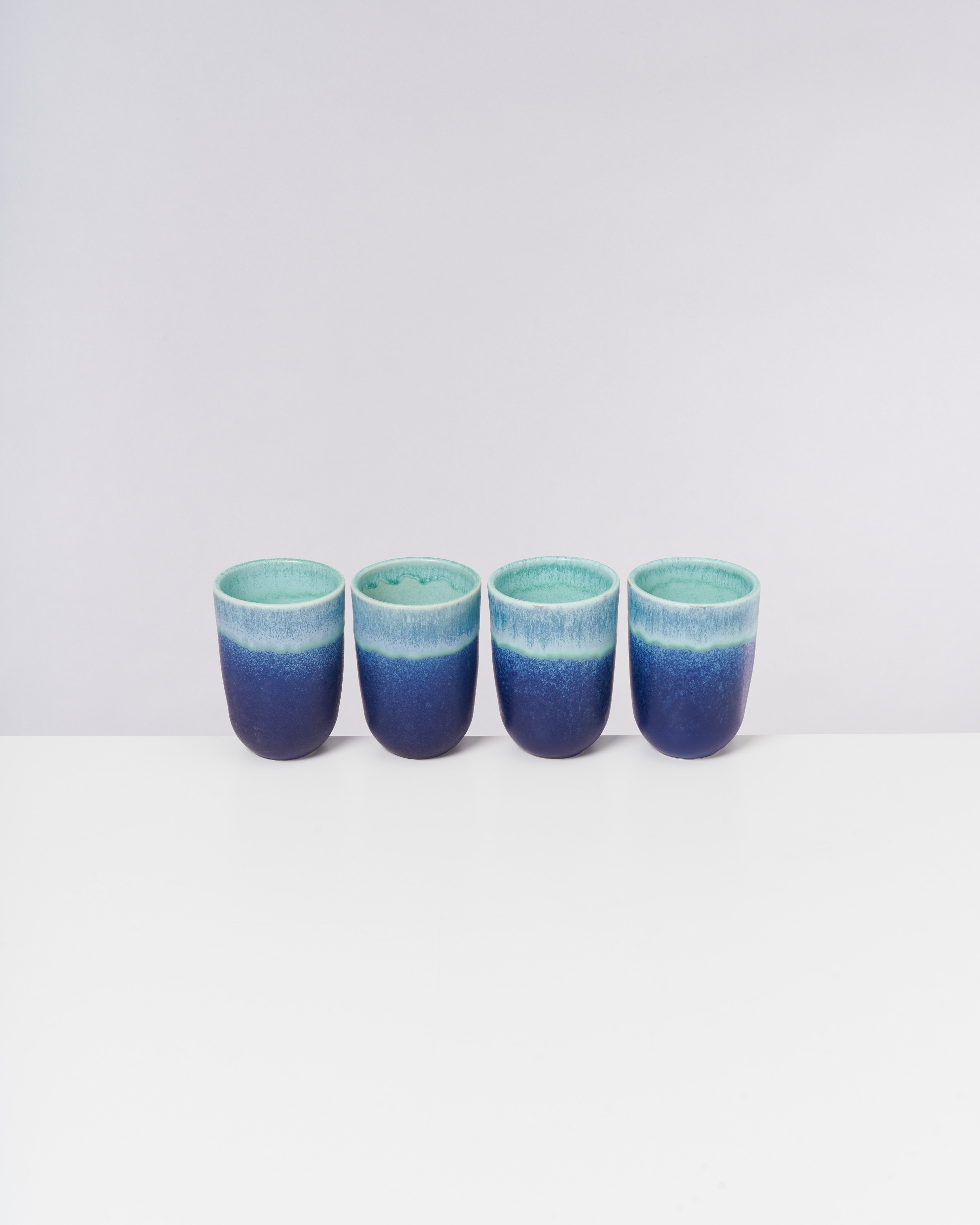 Copa Alto Becher groß türkis dunkelblau 4er-Set