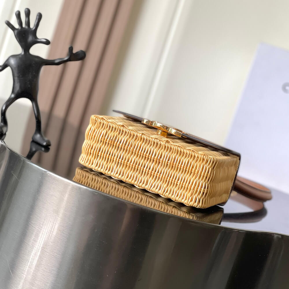 CELINE TEEN GARANCE BAG IN WICKER AND NATURAL CALFSKIN(HIGH-END GRADE) - Top Club