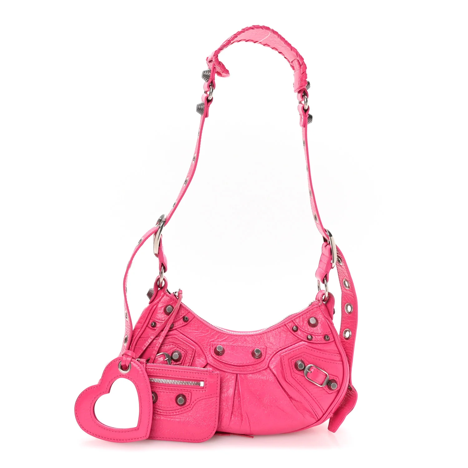 Agneau Arena Le Cagole Shoulder Bag XS Hot Pink
