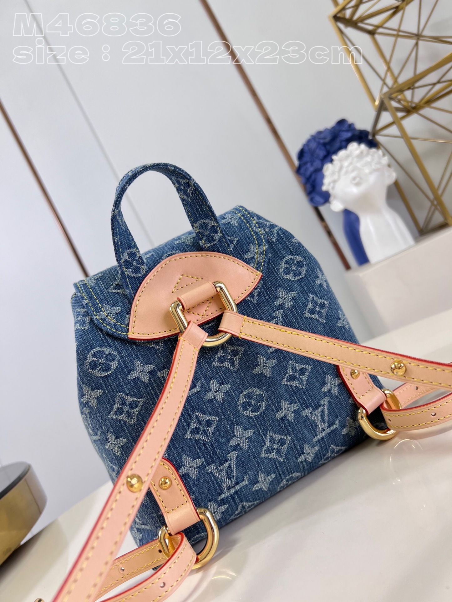 Louis Monogram Denim backpack bag size : 21-12-23 cm - Top Club