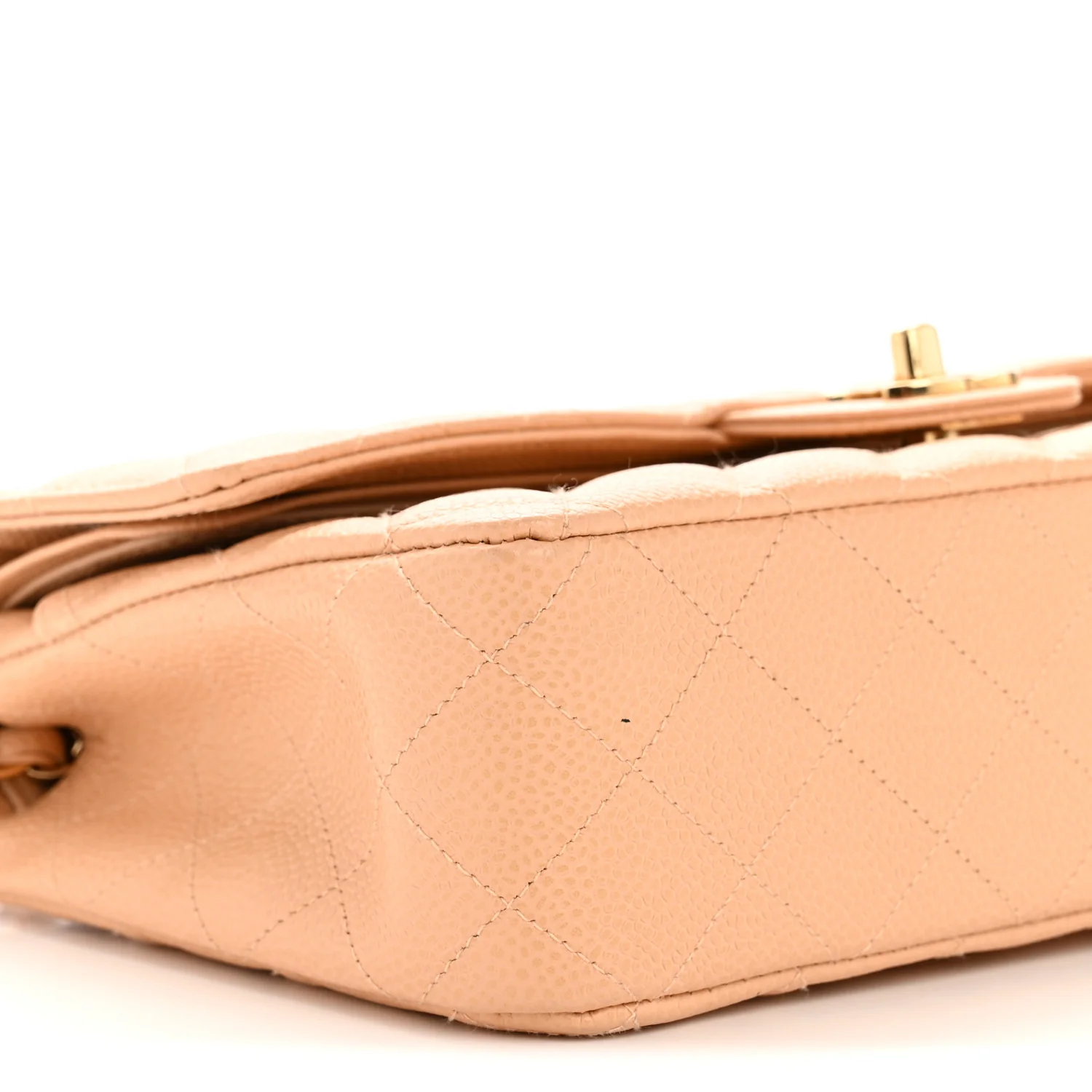 Caviar Quilted Medium Double Flap Beige Clair - Top Club