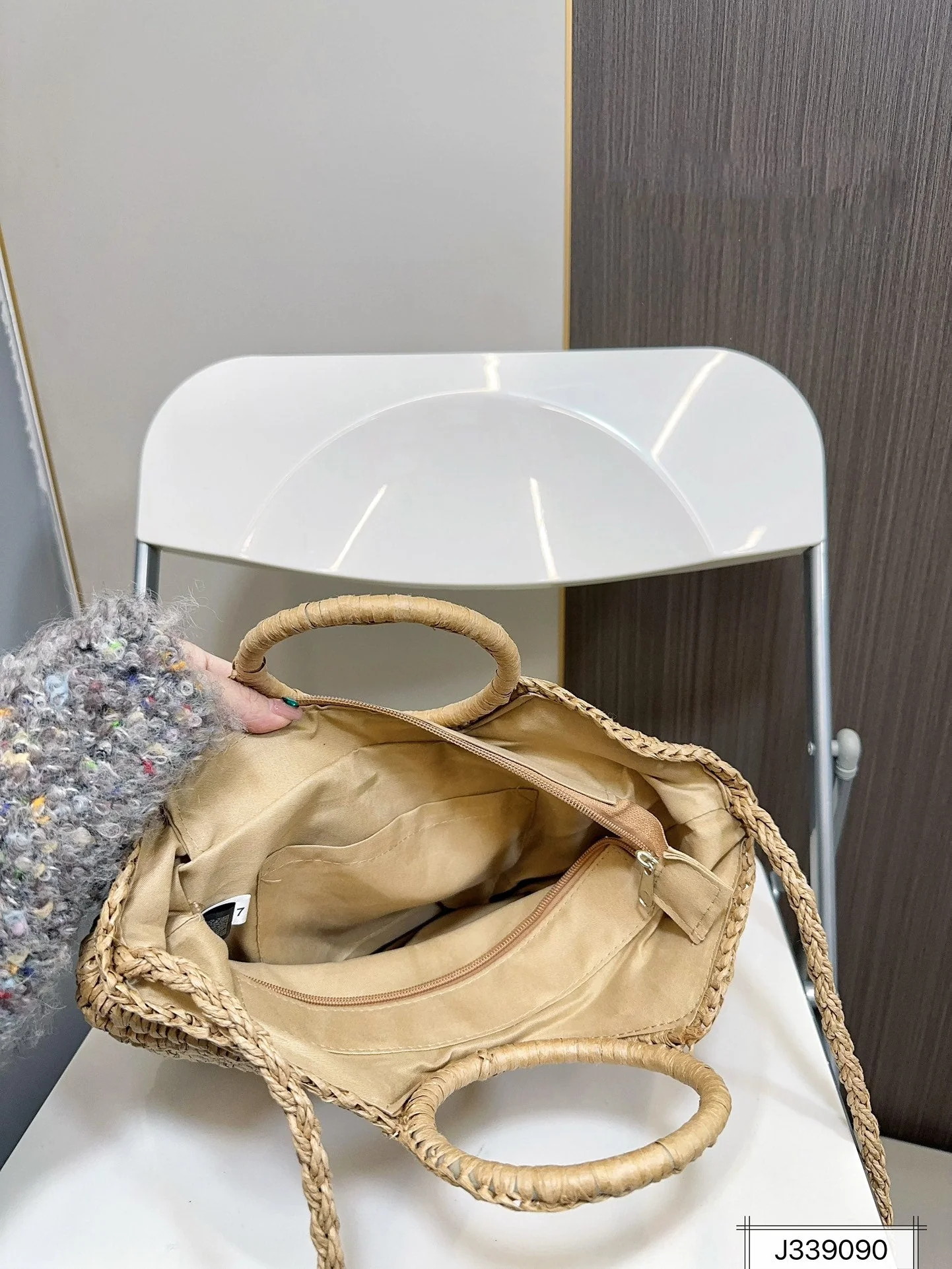 YSL SAINT LAURENT Raffia Woven Tote Bag For Summer Vacation Beach 30x20cm - Top Club
