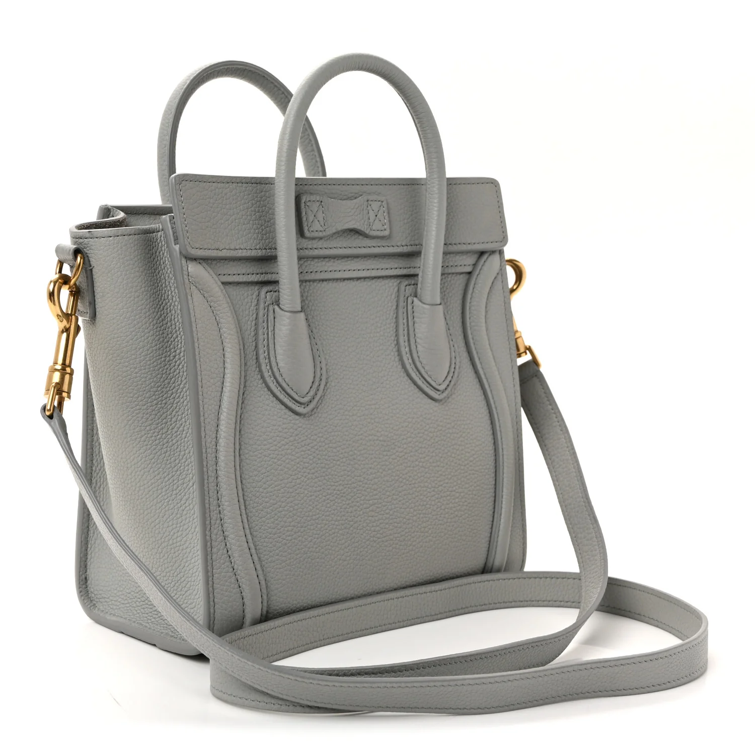 Drummed Calfskin Nano Luggage Pearl Blue - Top Club