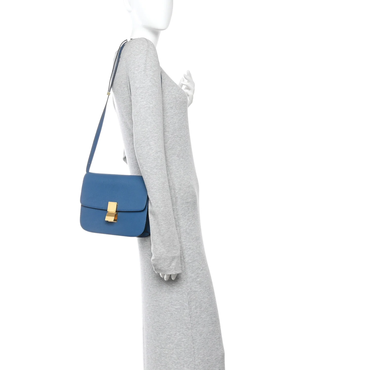 Goatskin Medium Classic Box Flap Bag Deepsea