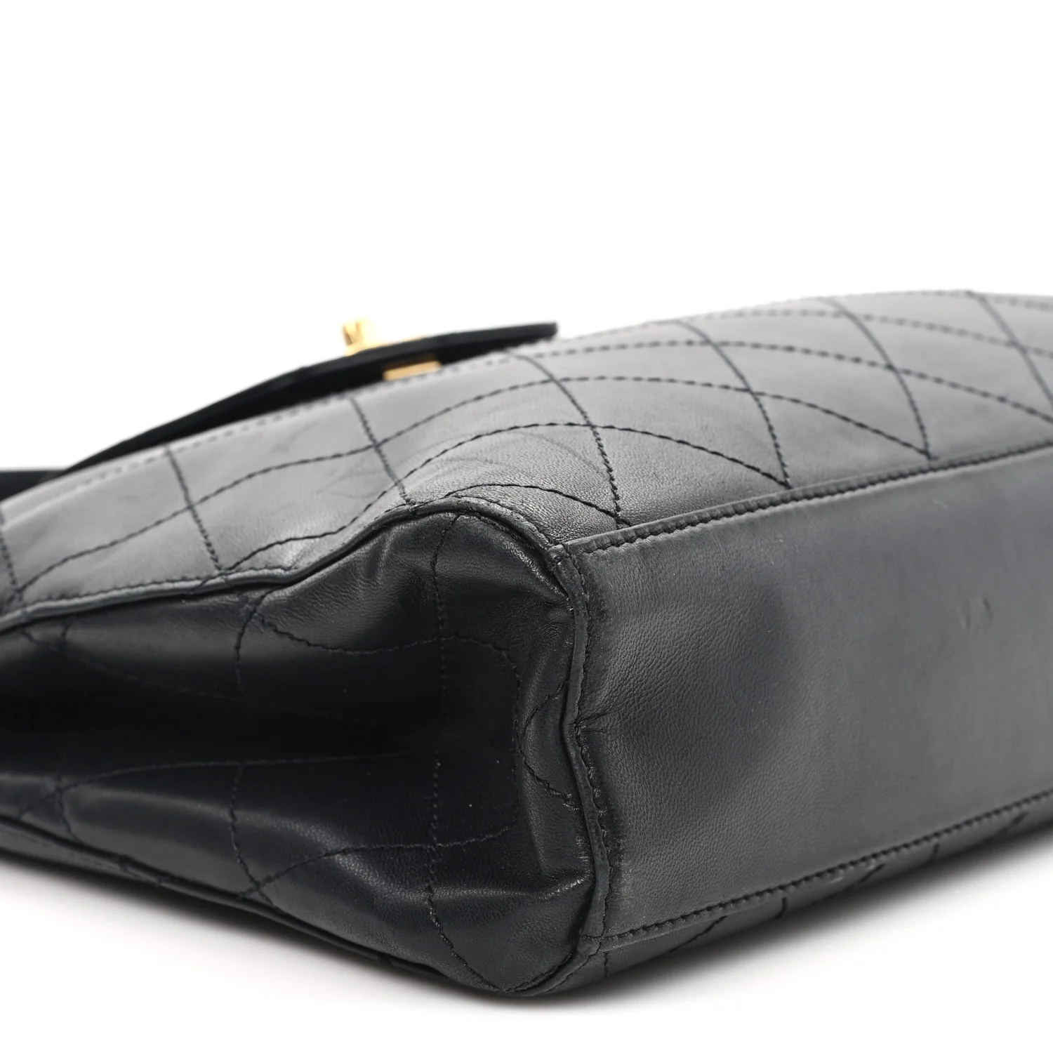 Lambskin Quilted CC Flap Shoulder Bag Black - Top Club