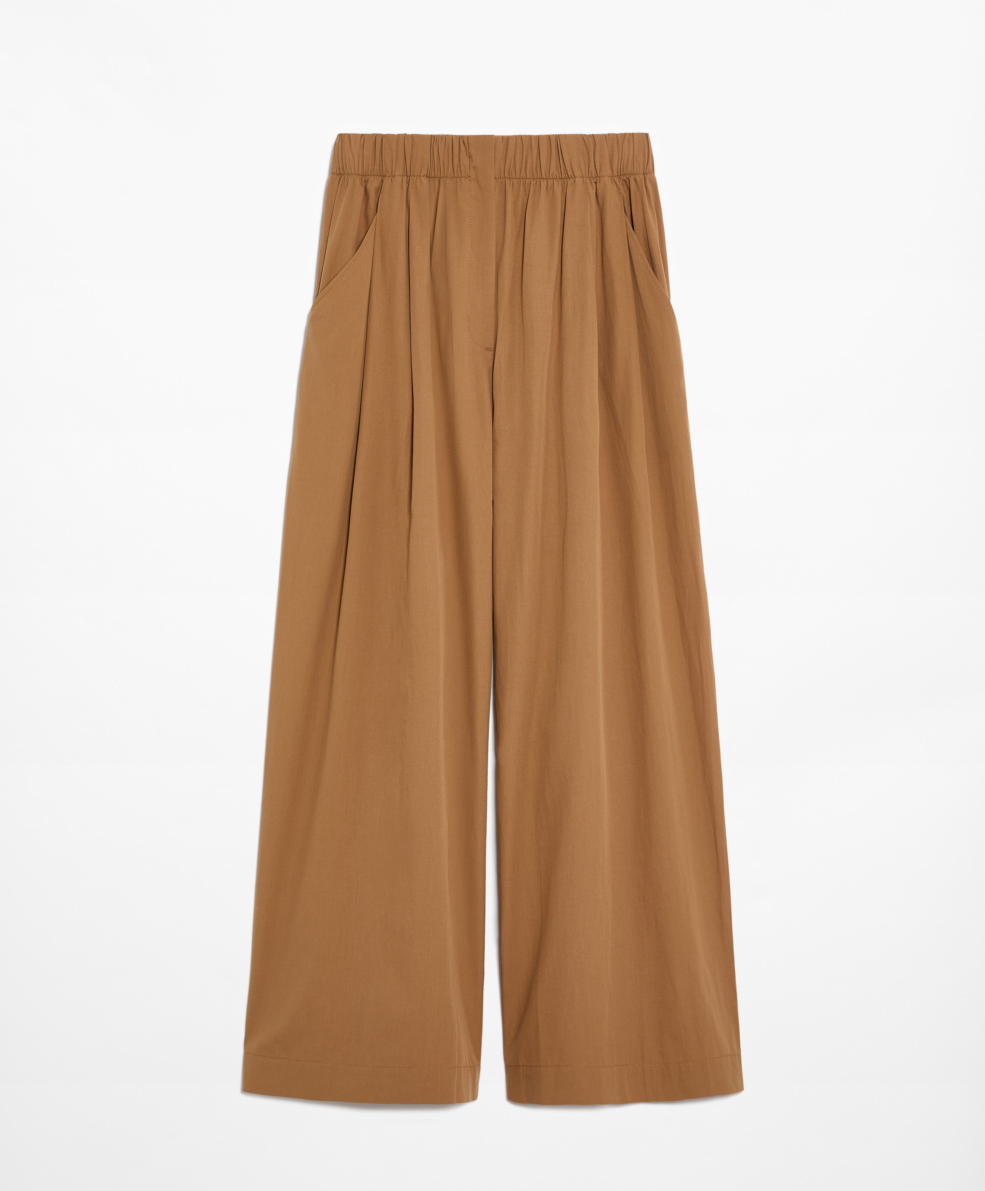 OYSHO 100% cotton poplin wide-leg trousers