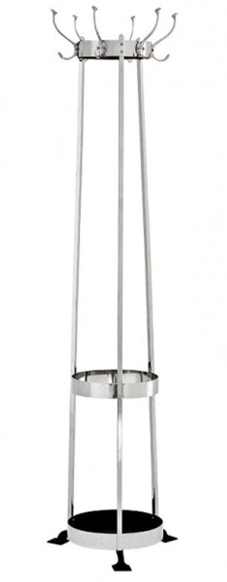 Designer luxury coat stand including umbrella stand Circle Silver - nickel-plated aluminum - very elegant