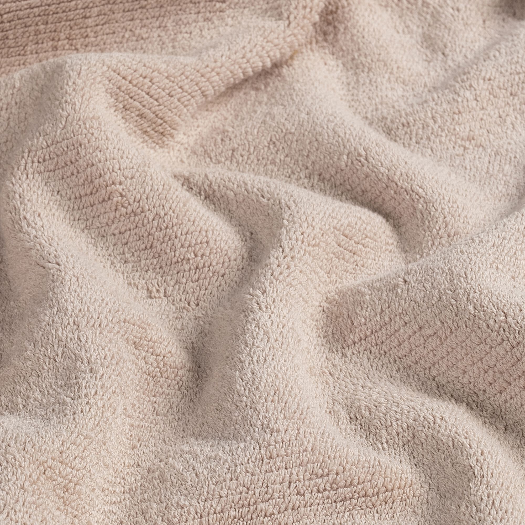 COLINE - Linge de toilette en bouclettes de coton bio - beige alpilles