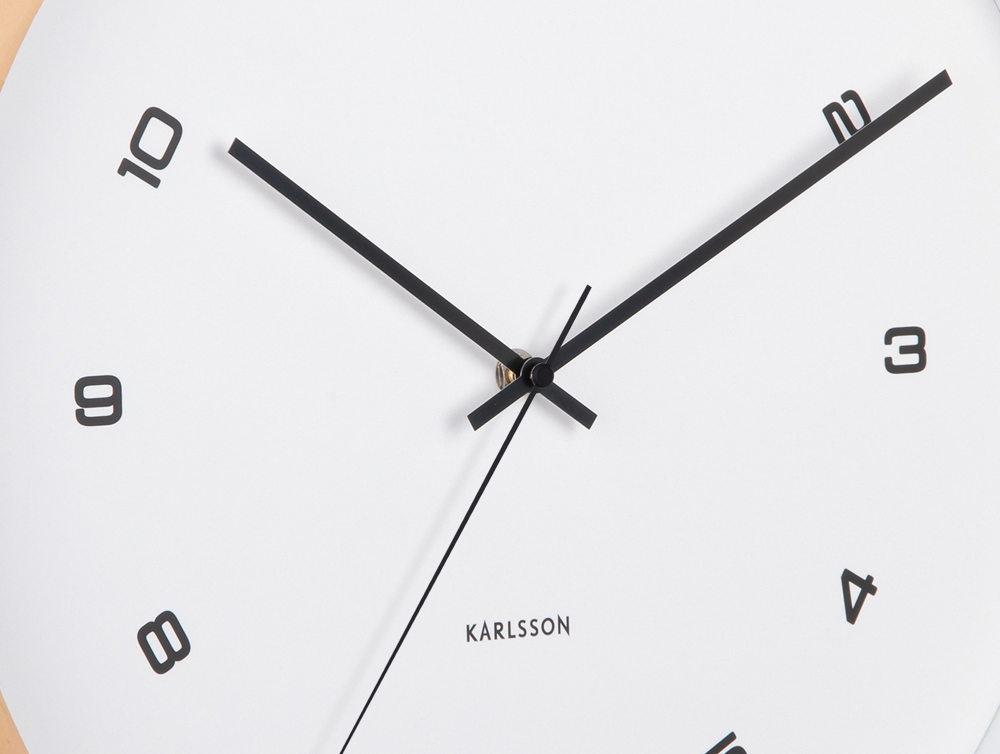 Wall clock Modesta light wood white