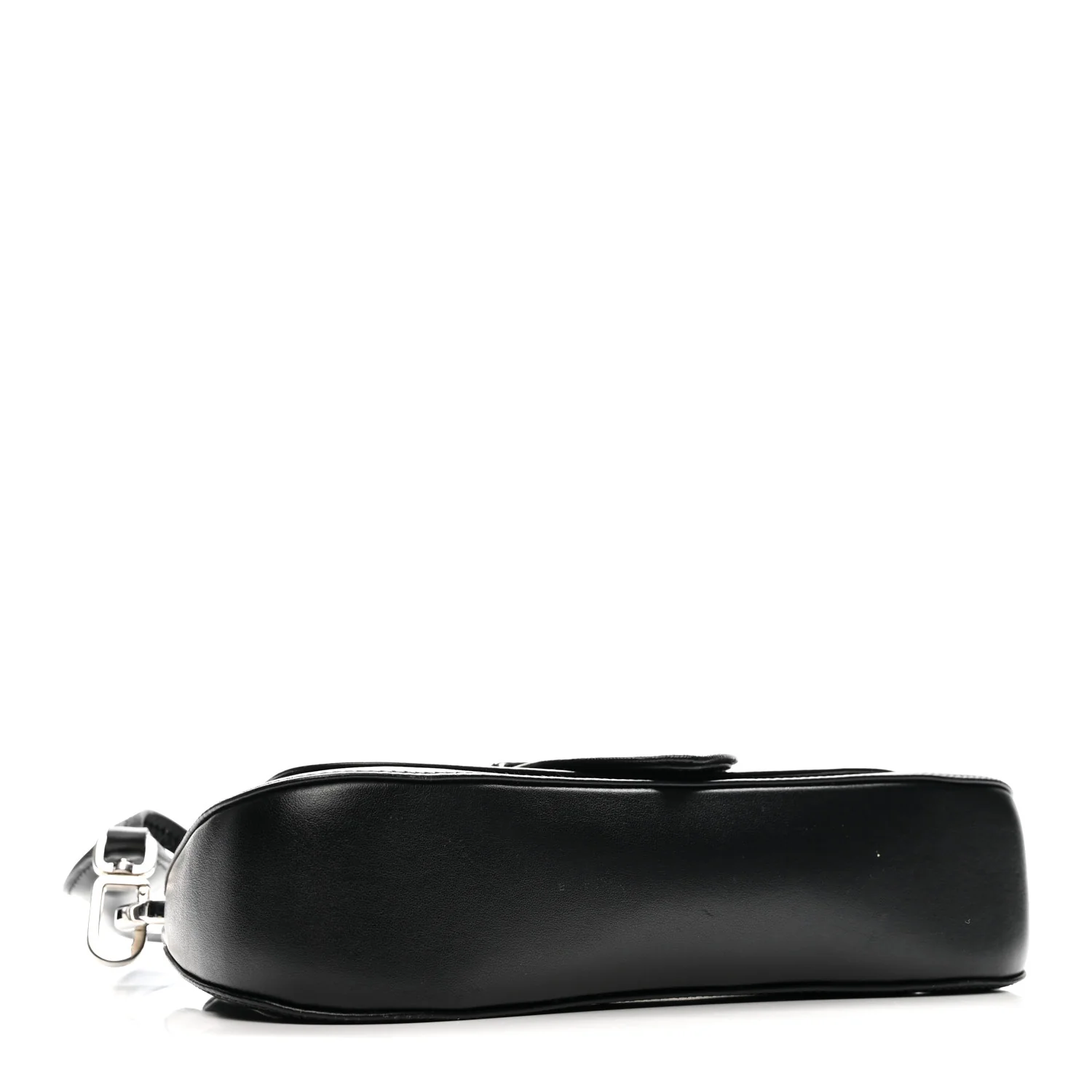 City Calfskin Saffiano Sidonie Shoulder Bag Black - Top Club