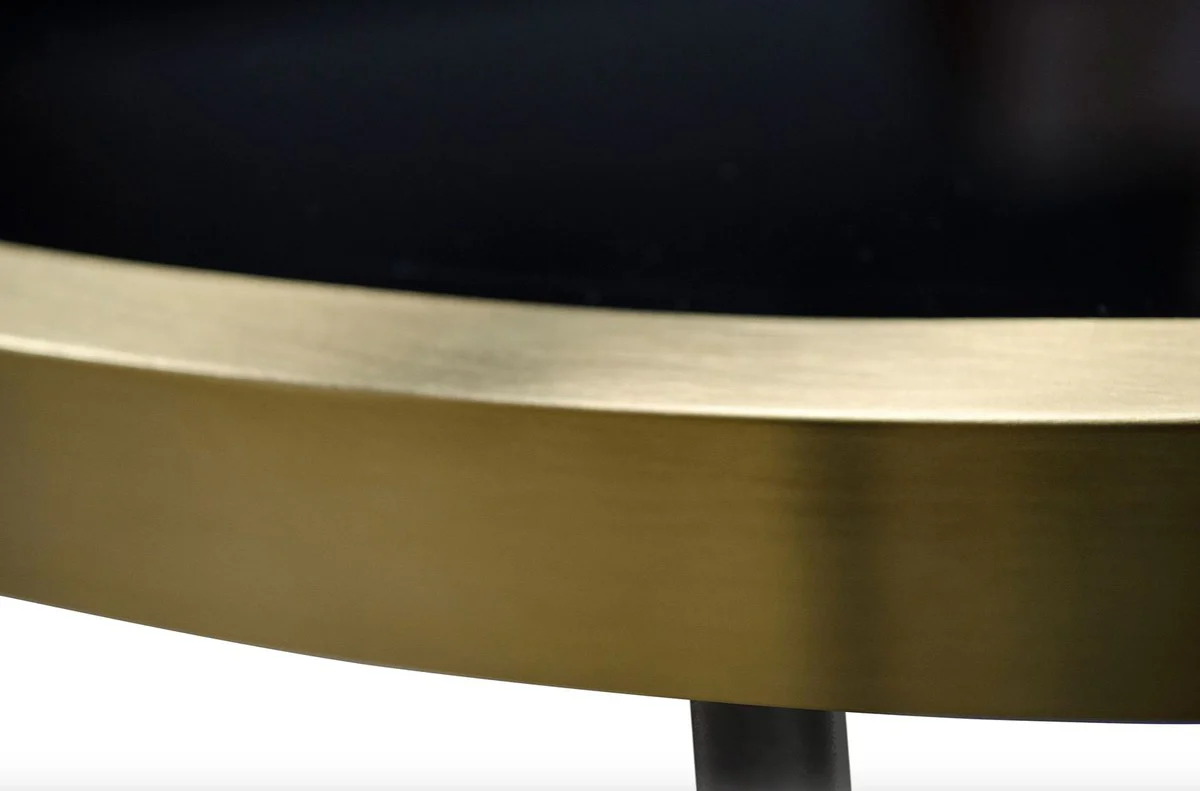 Luxury dining table black / gold 110 x 70 x H. 76 cm - designer dining room furniture