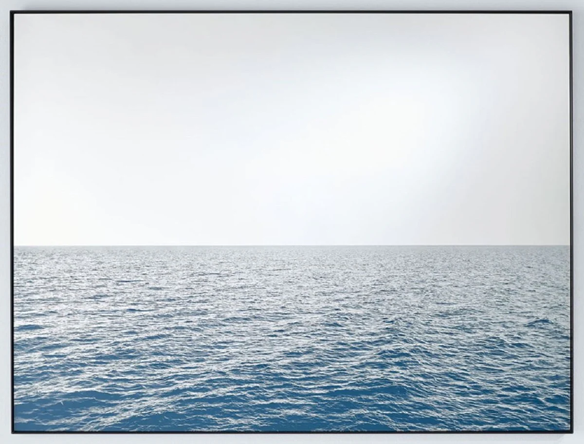 Luxury wall mirror sea blue / black 120 x 2 x H. 90 cm - Rectangular mirror with metal frame - Luxury furniture