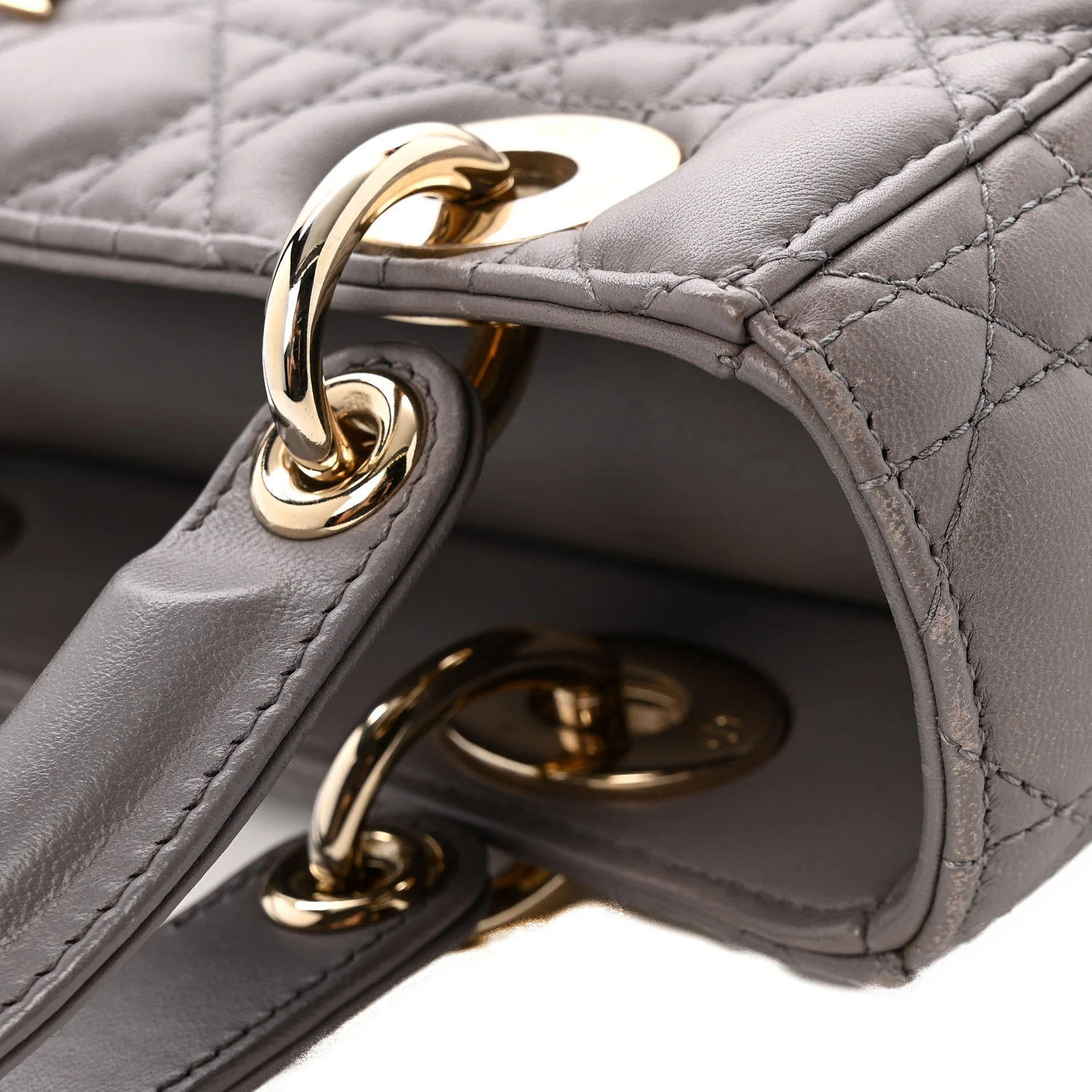 Lambskin Cannage Small Lady Dior Grey - Top Club