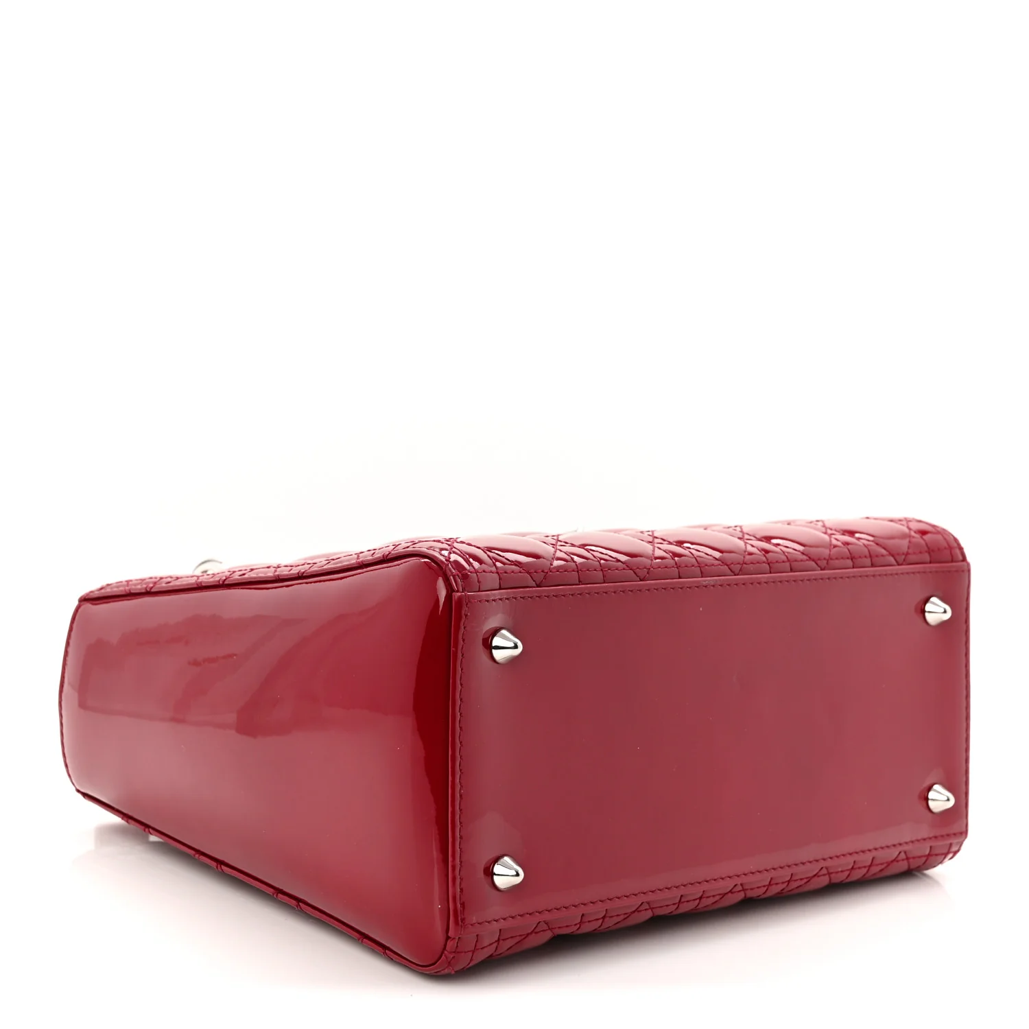 Patent Cannage Medium Lady Dior Red - Top Club