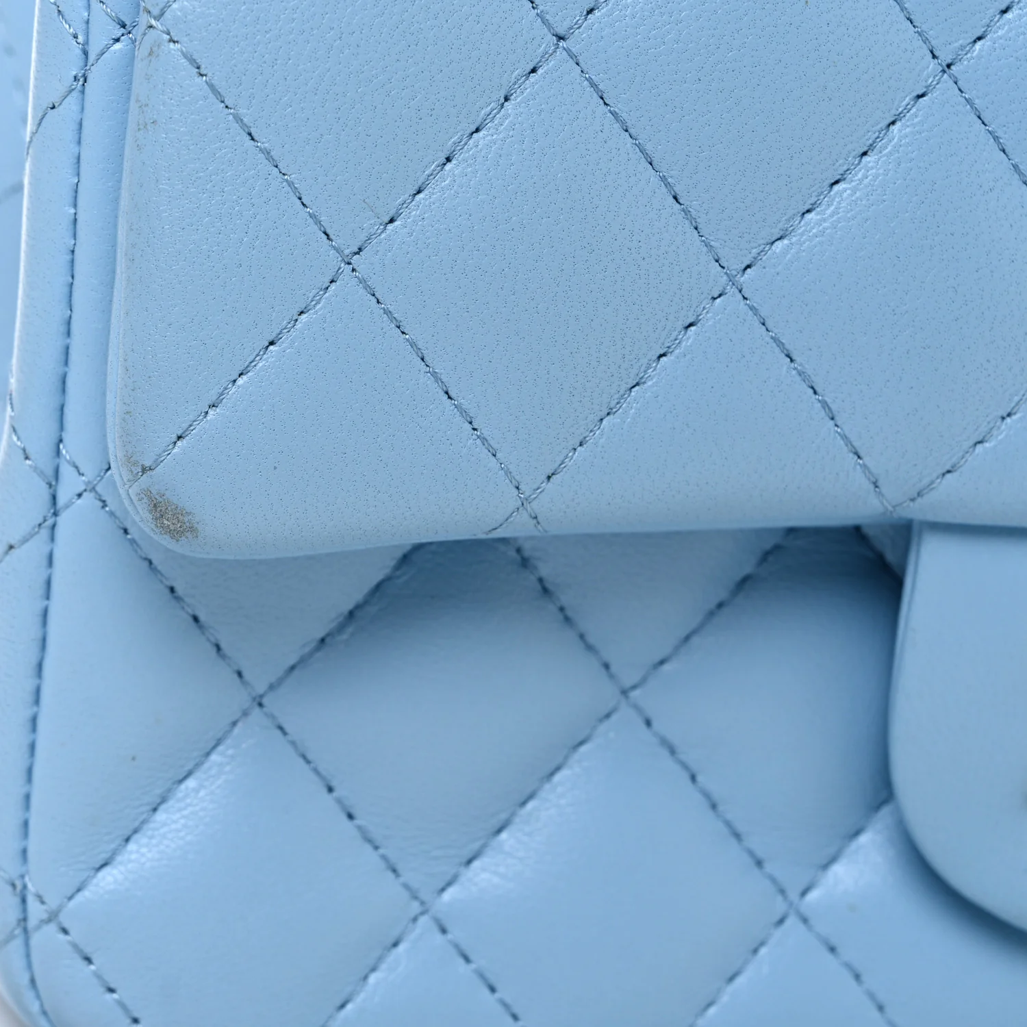 Lambskin Quilted Mini Rectangular Flap Light Blue - Top Club