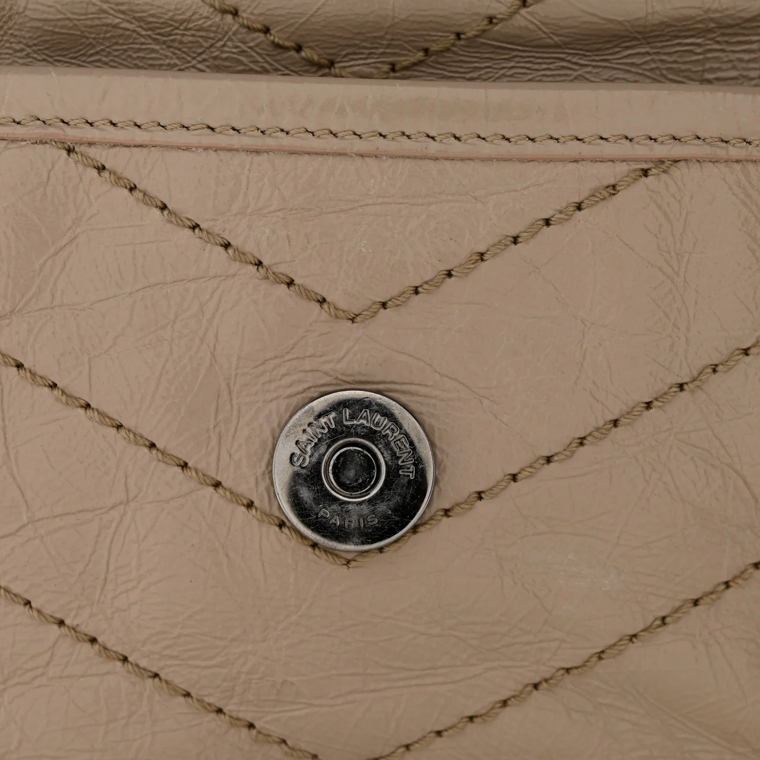 Crinkled Calfskin Matelasse Monogram Medium Niki Chain Satchel Gold Sand - Top Club