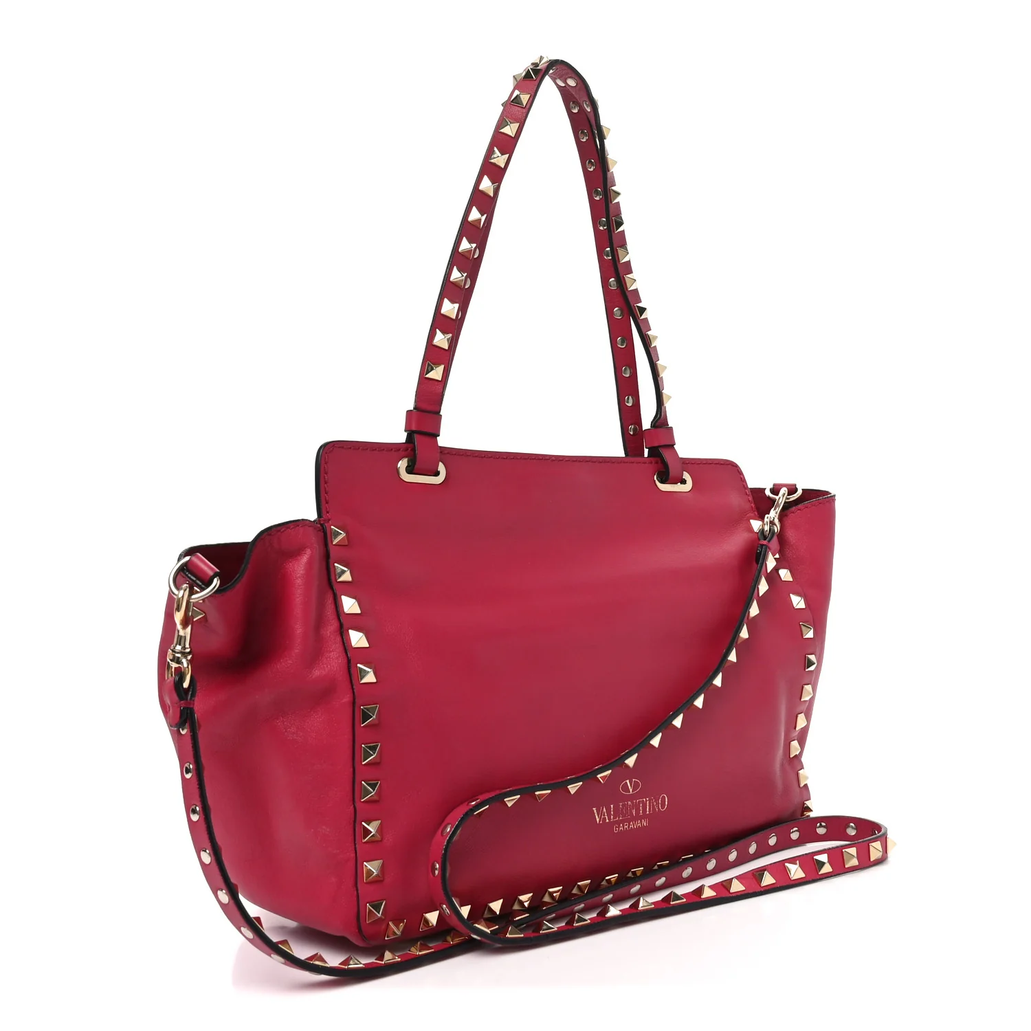 Vitello Small Rockstud Tote Cyclamin - Top Club