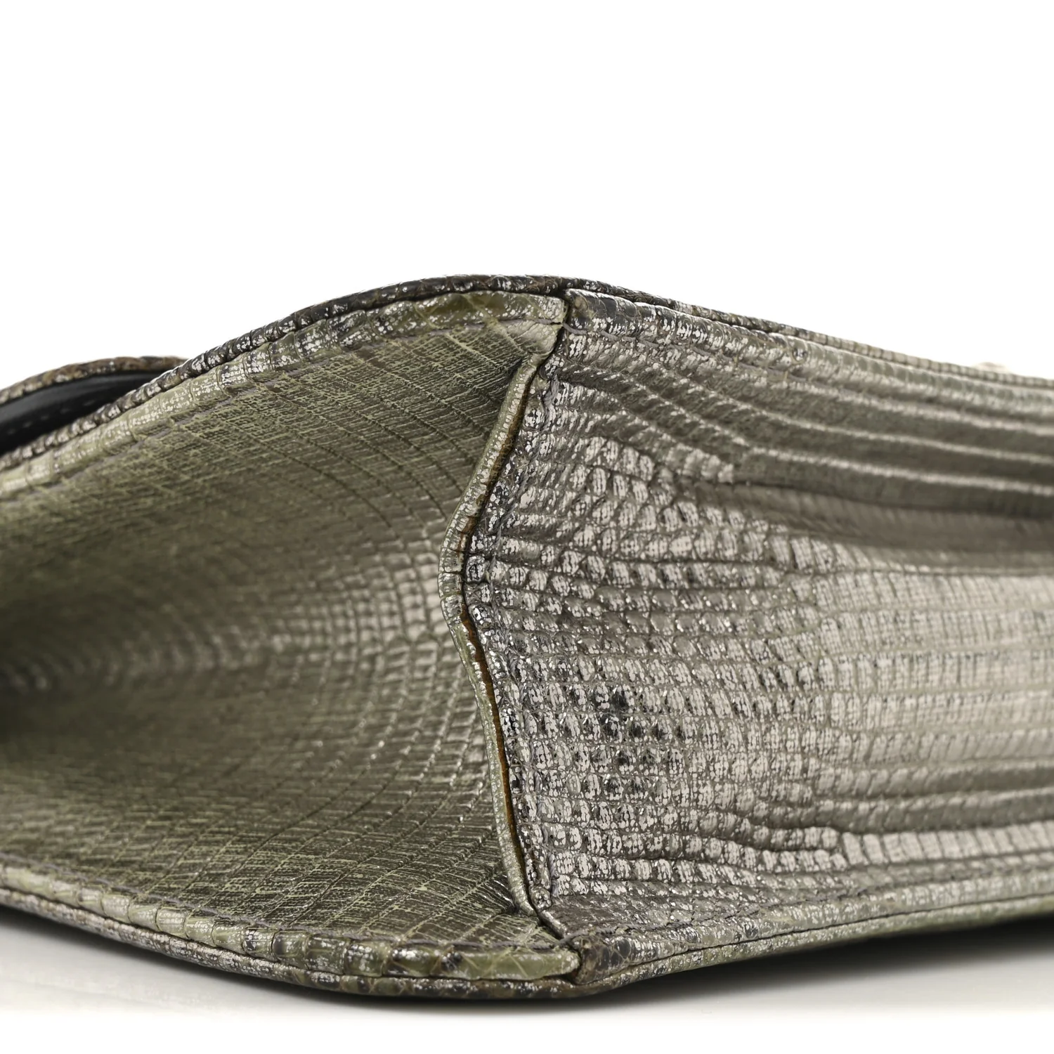 Metallic Lizard Miss Dior Promenade Pouch Gunmetal - Top Club