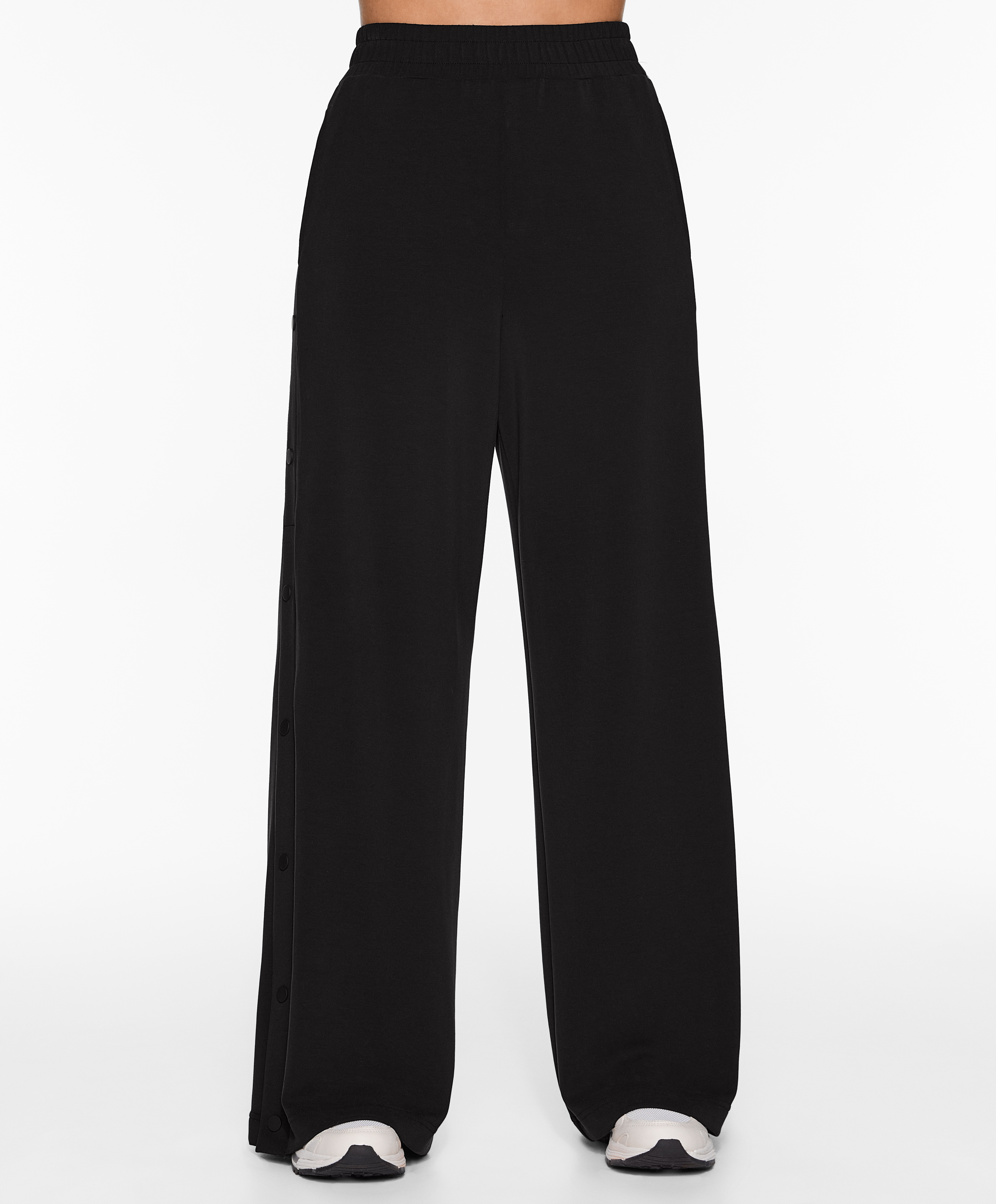 OYSHO Soft-touch wide, straight-leg trousers with modal and buttons