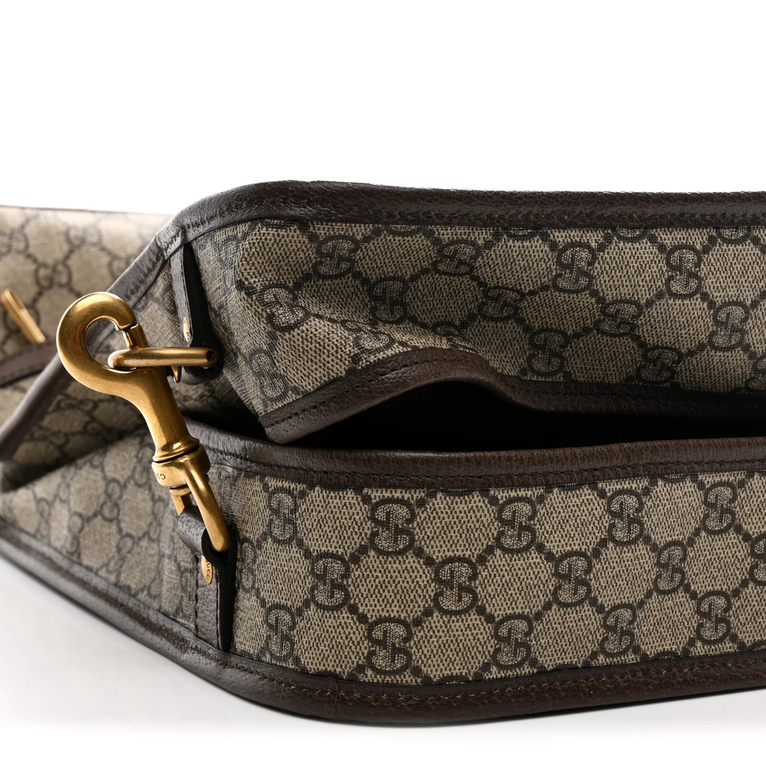 GG Supreme Monogram Textured Dollar Calfskin Web Ophidia Savoy Garment Bag Beige Ebony New Acero - Top Club