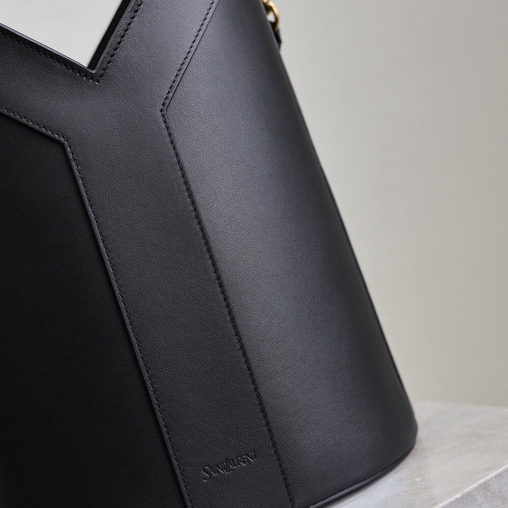 YSL Y top-handle bucket in leather(HIGH-END GRADE) - Top Club