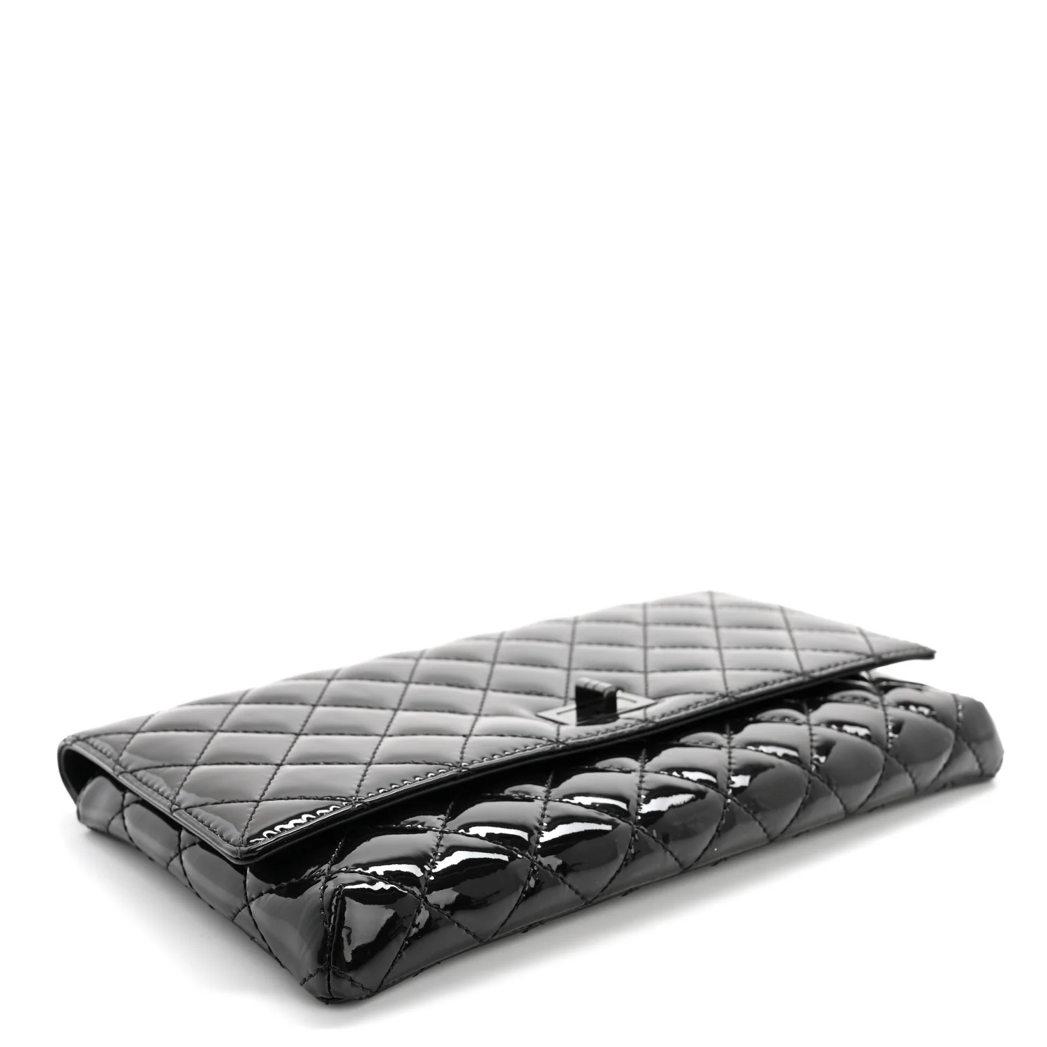 Patent Calfskin Quilted Reissue 2.55 Clutch So Black - Top Club