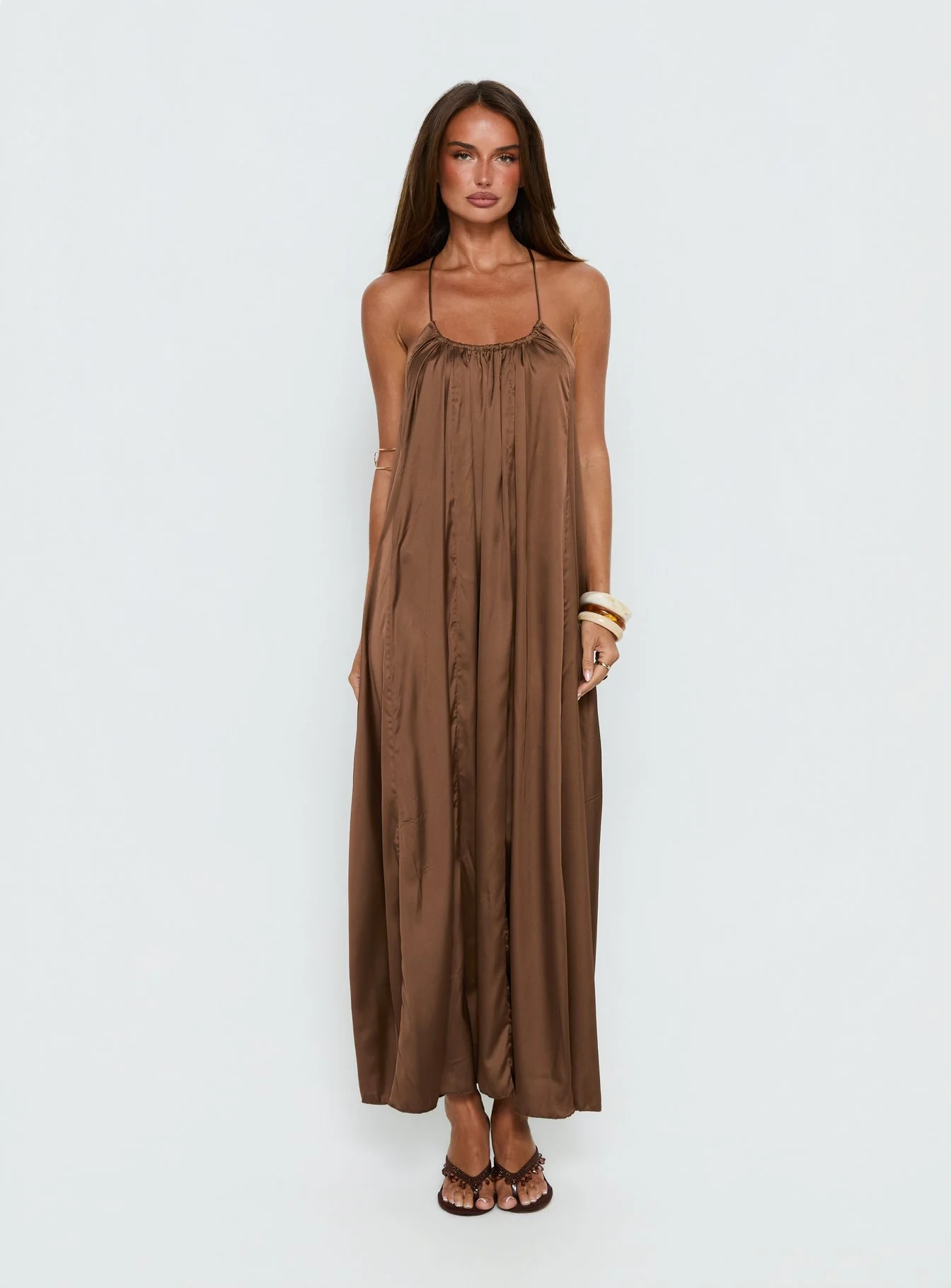 Seatides Scoop Maxi Dress Chocolate