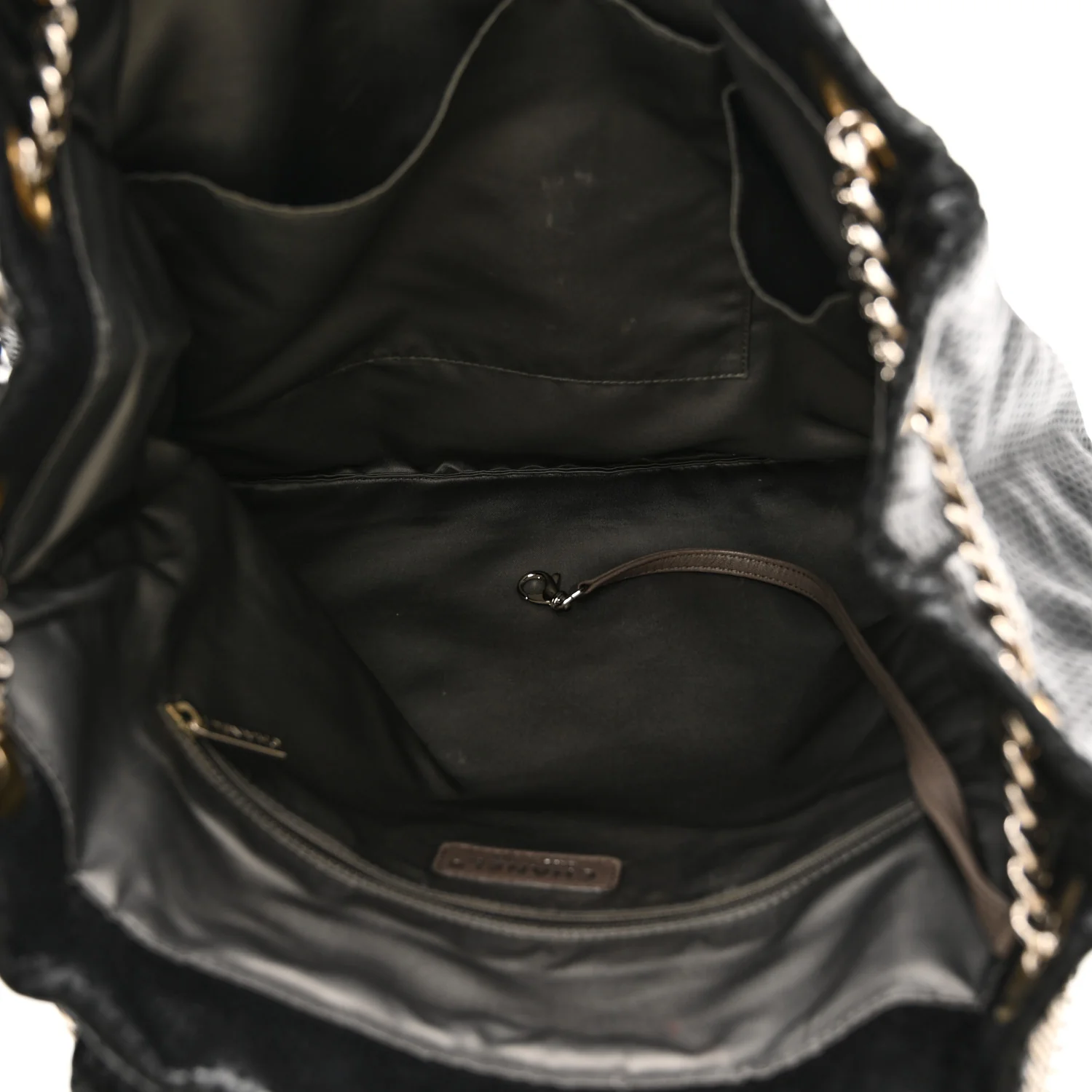 Calfskin Perforated Drill Tote Bag Black - Top Club