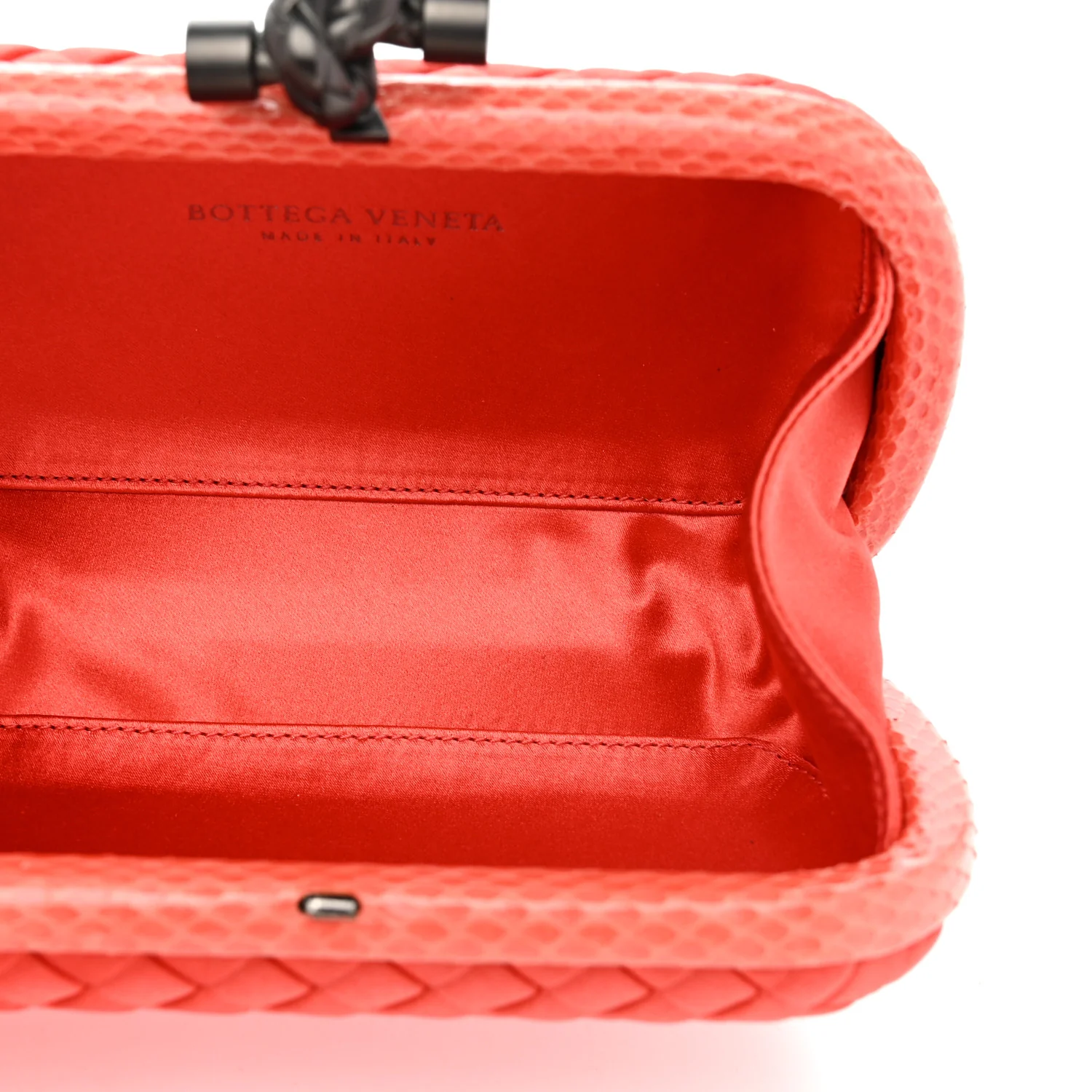 Satin Intreccio Impero Ayers Knot Clutch Magma - Top Club