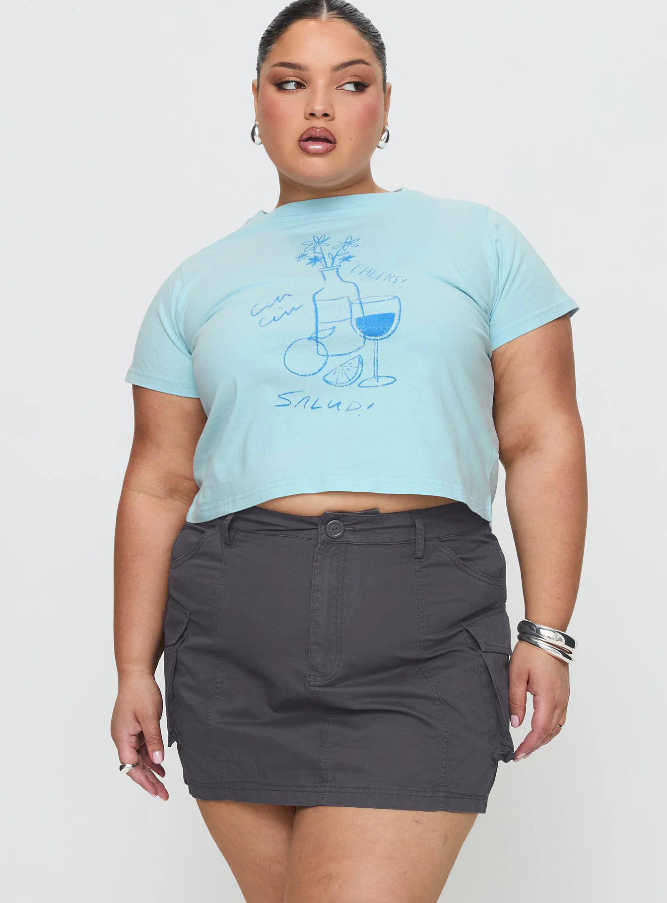 Lieutenant Cargo Mini Skirt Slate