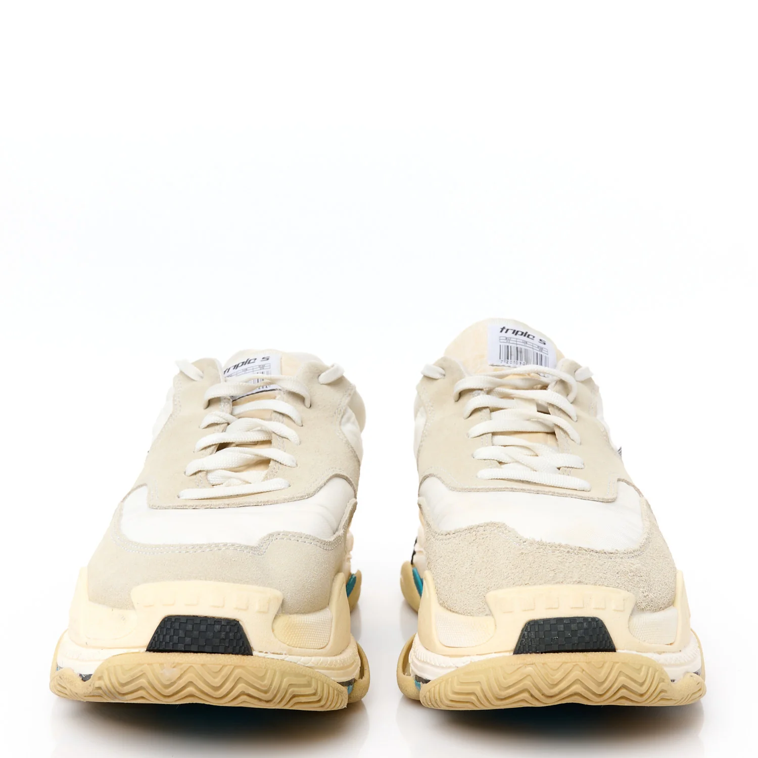 Nylon Suede Mens Triple S 2.0 Sneakers 44 White Grey Blue