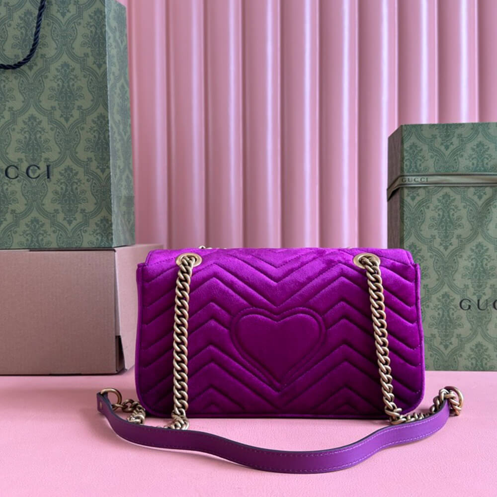 GG Velvet Small Marmont shoulder bag - Top Club