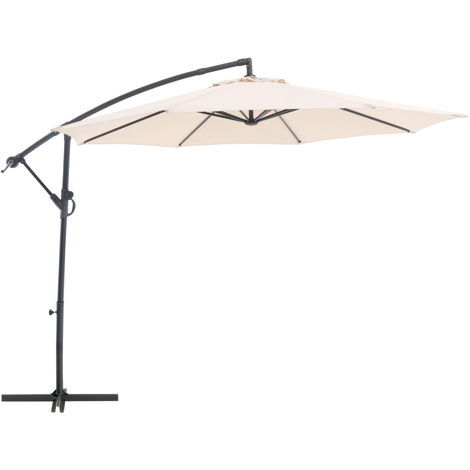 OBI Outdoor Living Ombrellone da giardino a palo decentrato Ø 300 cm beige