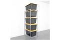 slide 1 of 10, zoom in, saferacks bin storage rack filled with costco's 27 gallon bins