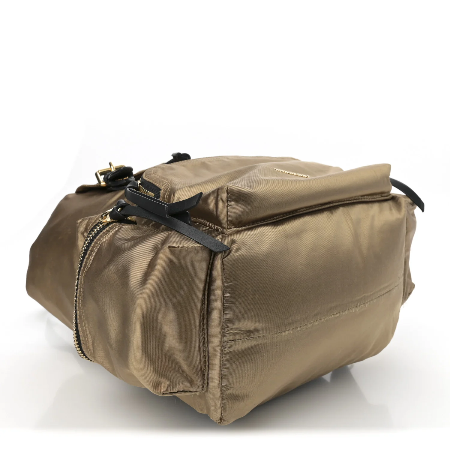 Metallic Satin Nylon Medium Rucksack Backpack Gold - Top Club