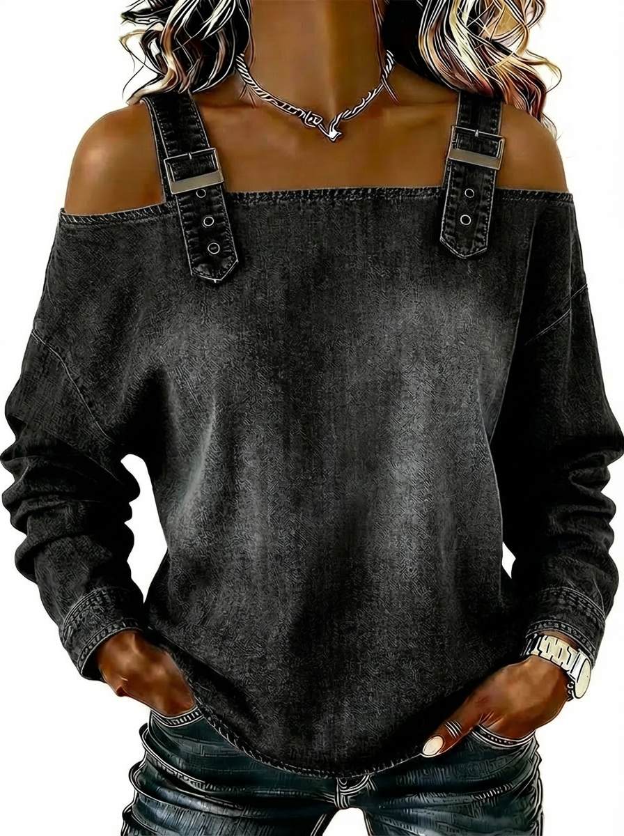 Women's sleeveless denim shirt - Nordfashionstorm - Women's Clothing, Fashion for You - Nordfashionstorm.com