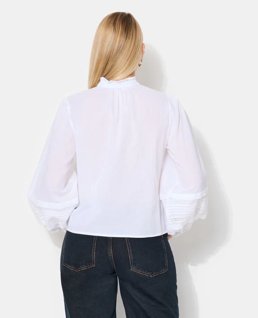 Pimkie Blouse col volanté avec plis et dentelle