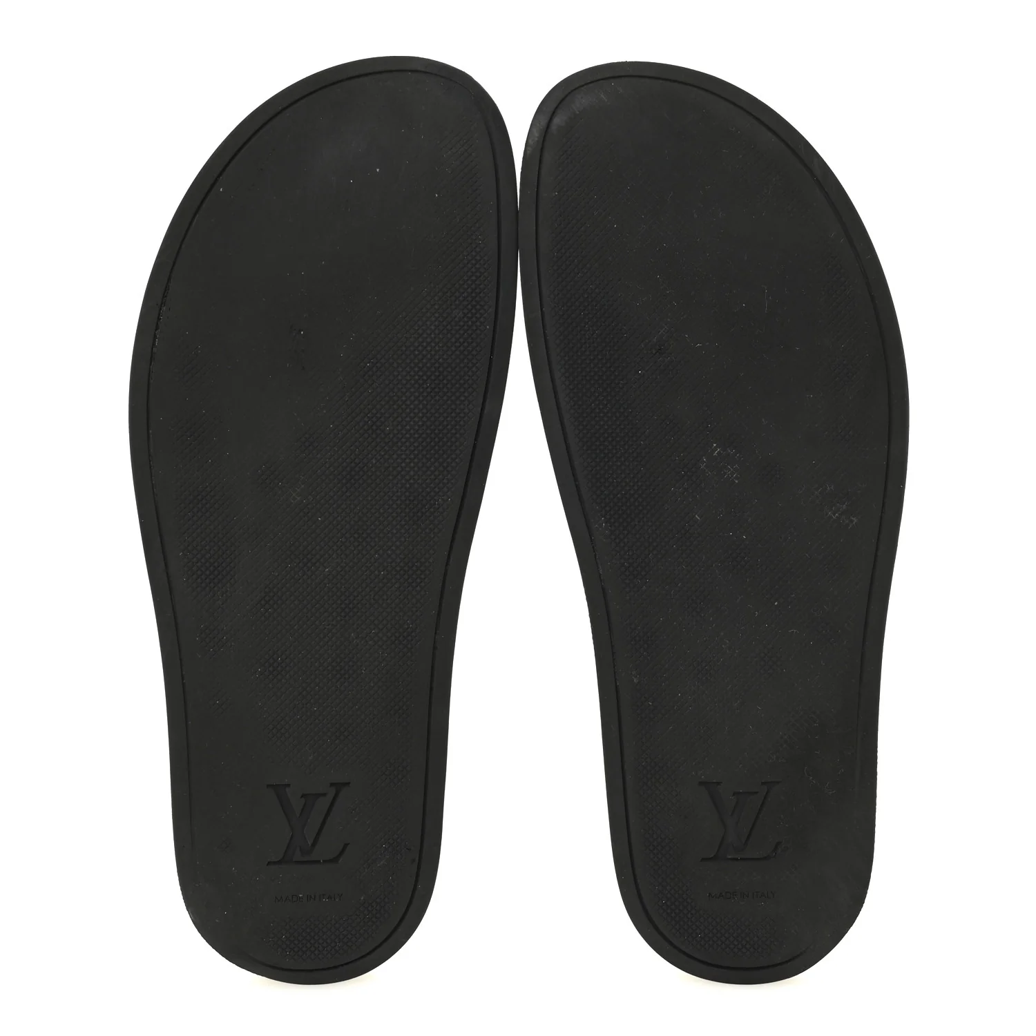 Rubber Embossed Monogram Mens Waterfront Mules 7.5 Black - Top Club